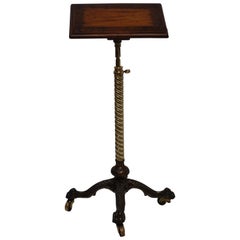 Antique Cast Iron, Brass and Walnut Bookstand Podium, American, circa 1880