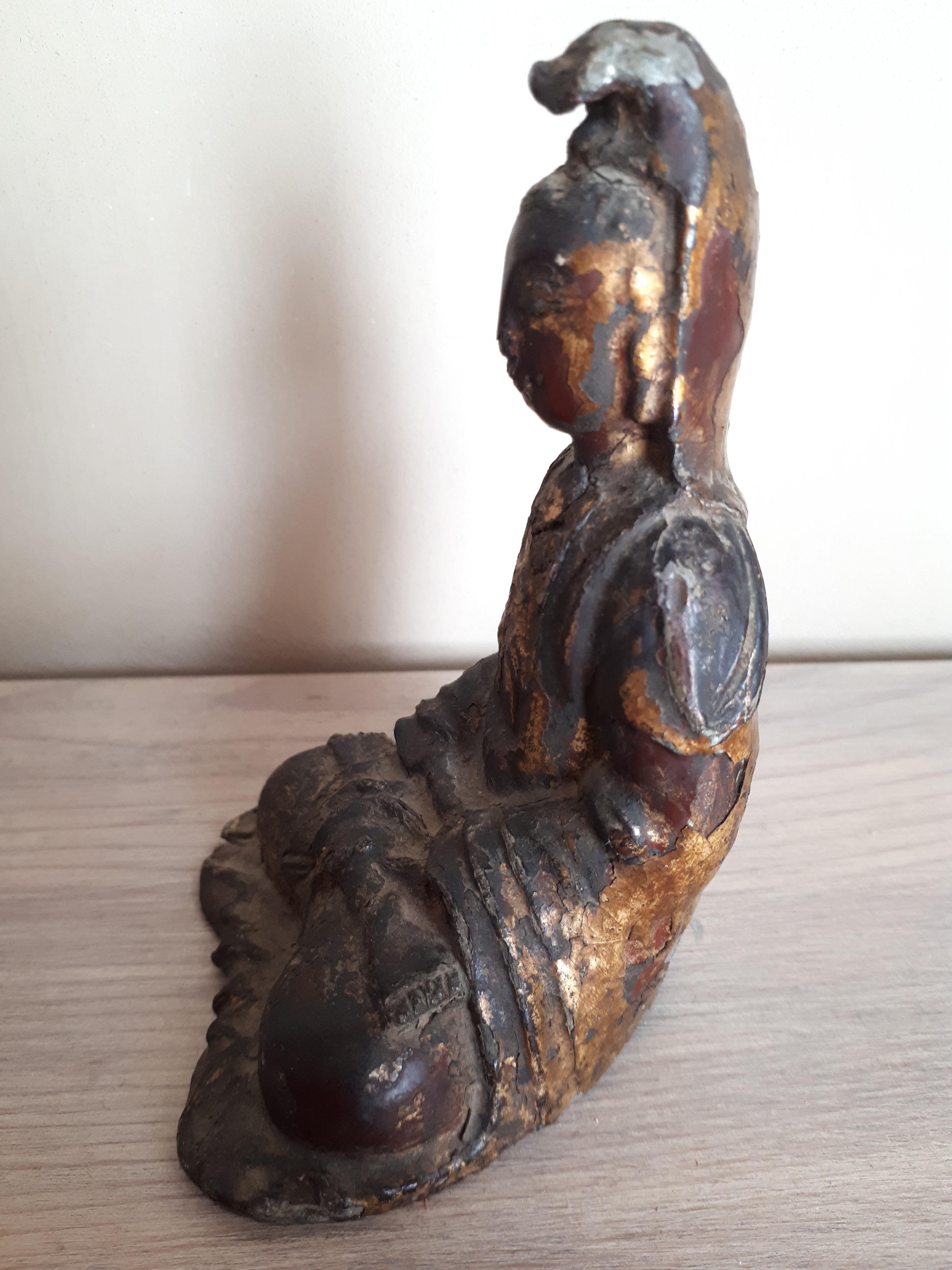 Cast Iron Buddha Statue, China Ming Period In Good Condition In Saverne, Grand Est
