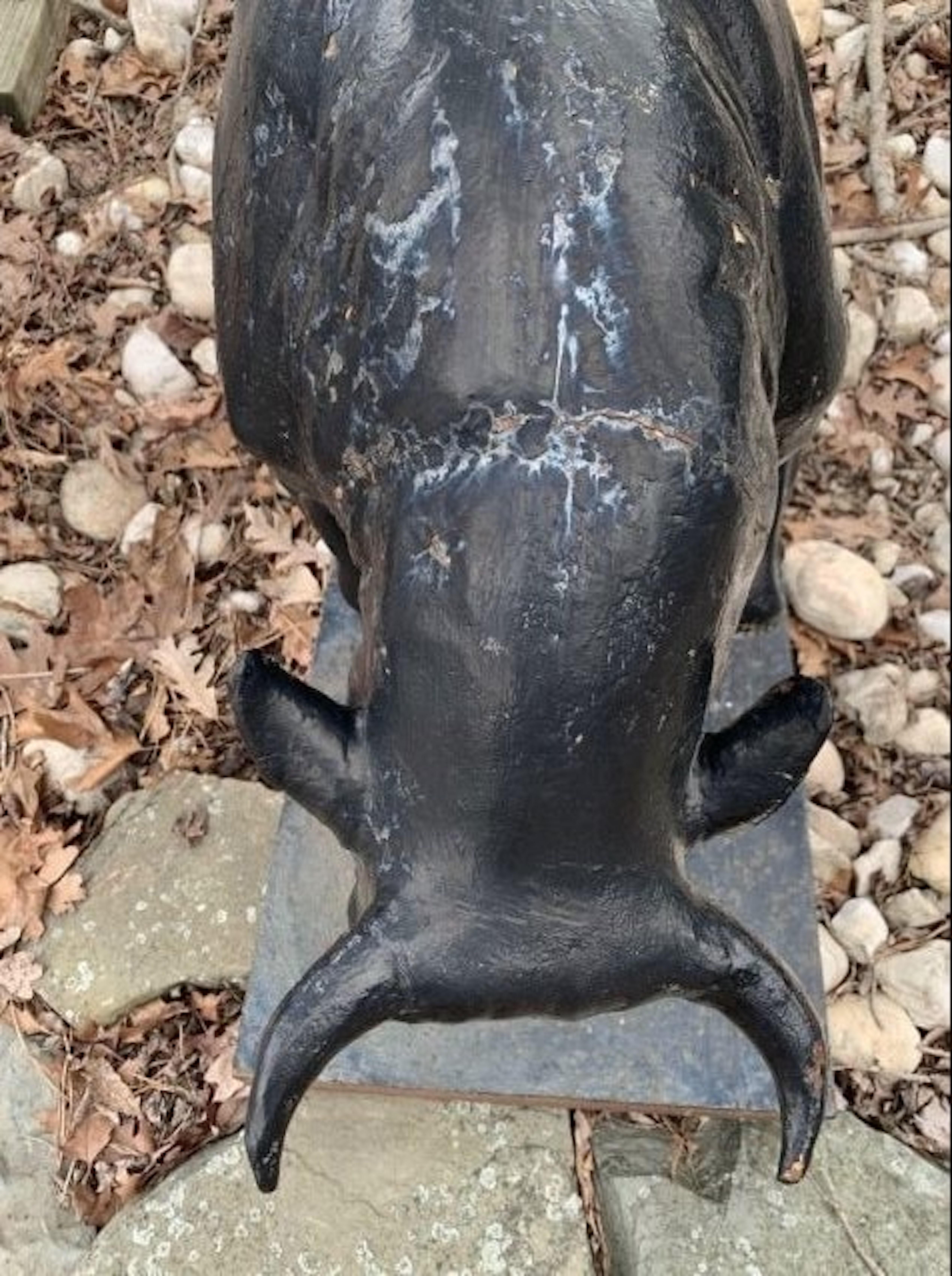 Mid-Century Modern Cast Iron Bull Statue For Sale