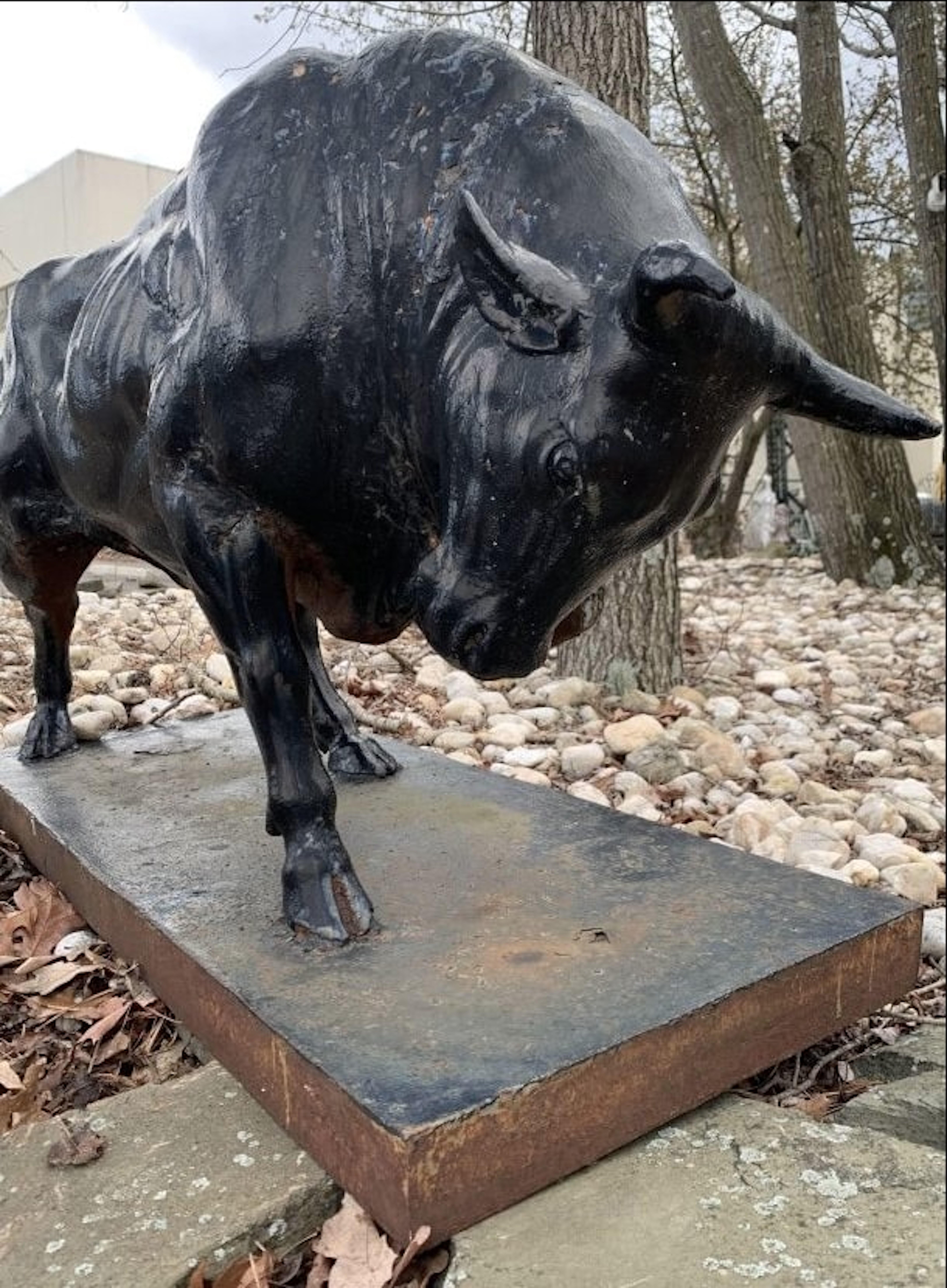20th Century Cast Iron Bull Statue For Sale