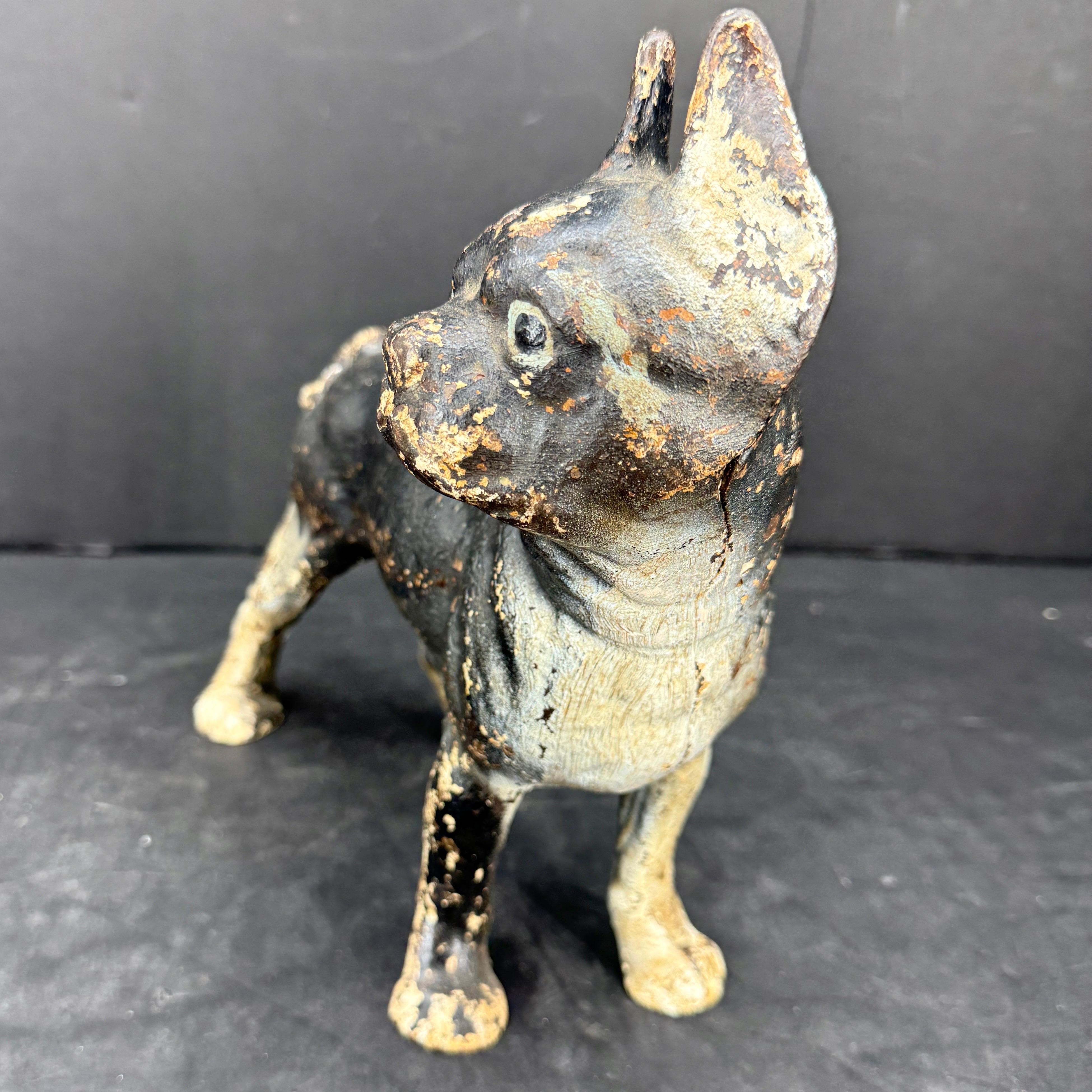 Estatua de hierro fundido Bulldog Dog Door Stopper Arte popular