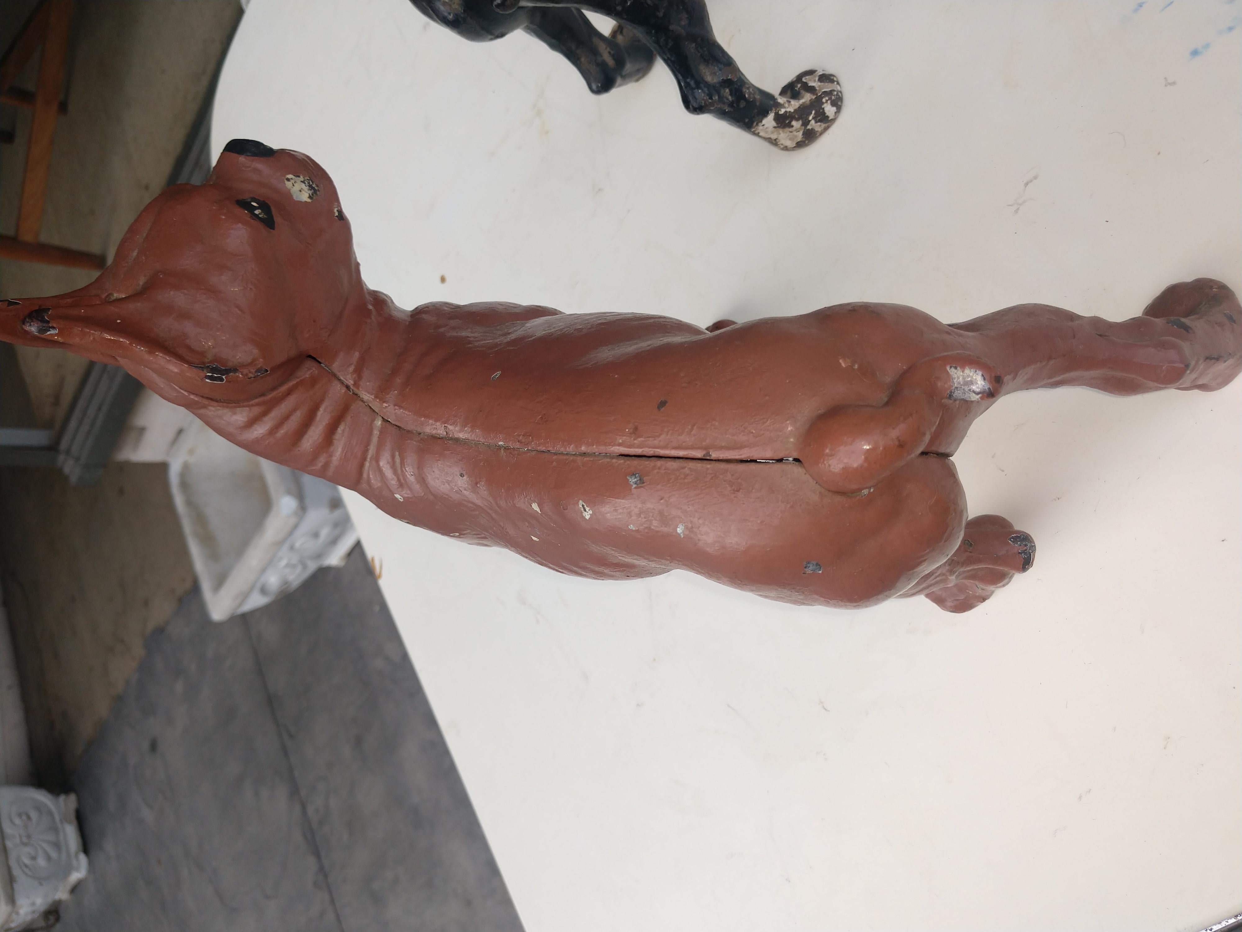 Industrial Cast Iron Boston Terrier Doorstop C1948 For Sale