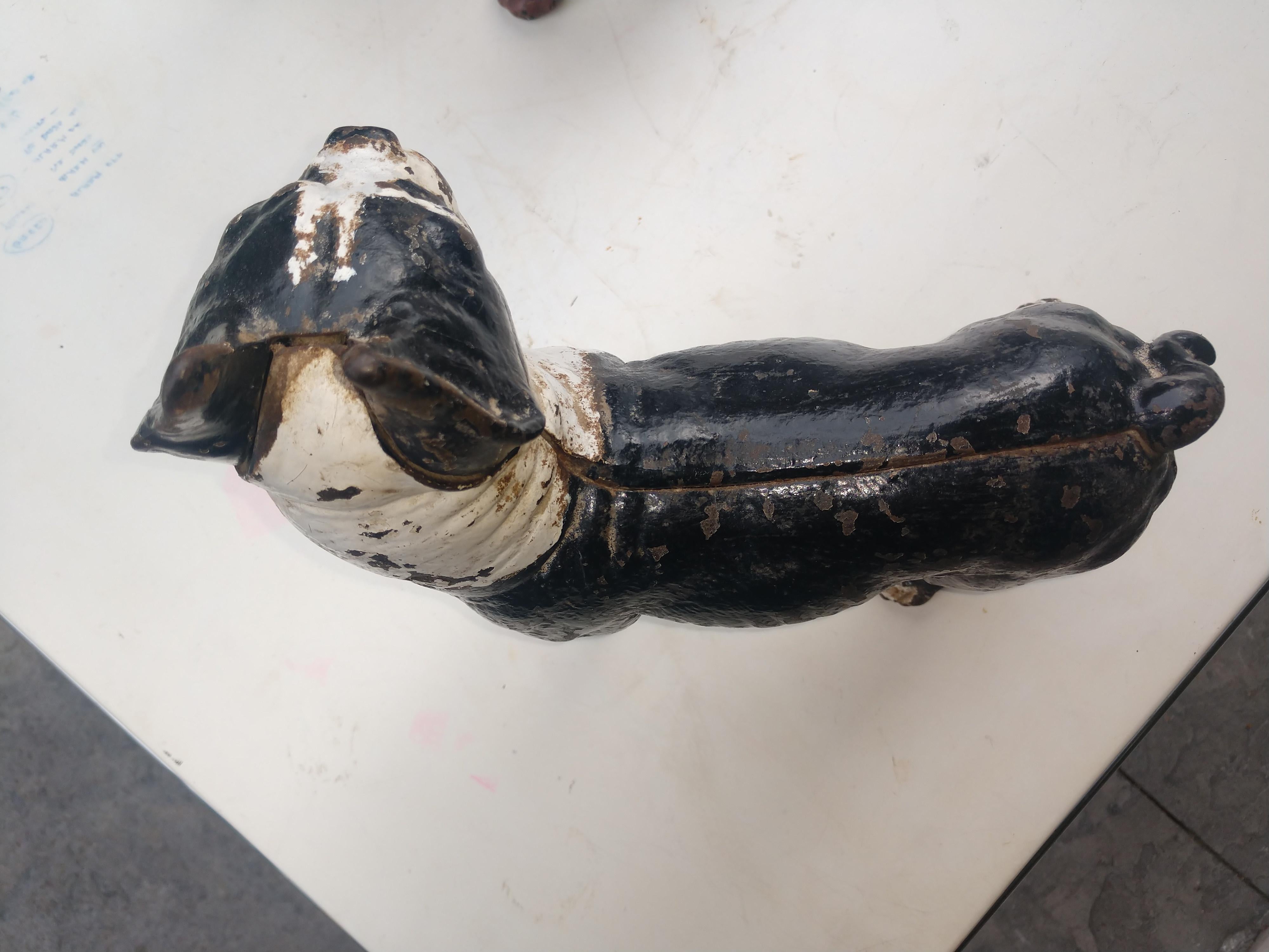 Mid-20th Century Cast Iron Boston Terrier Doorstop C1948 For Sale