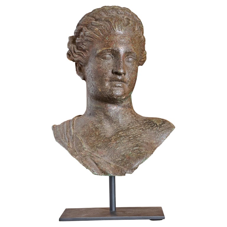 Cast Iron Bust of a Classic Lady at 1stDibs