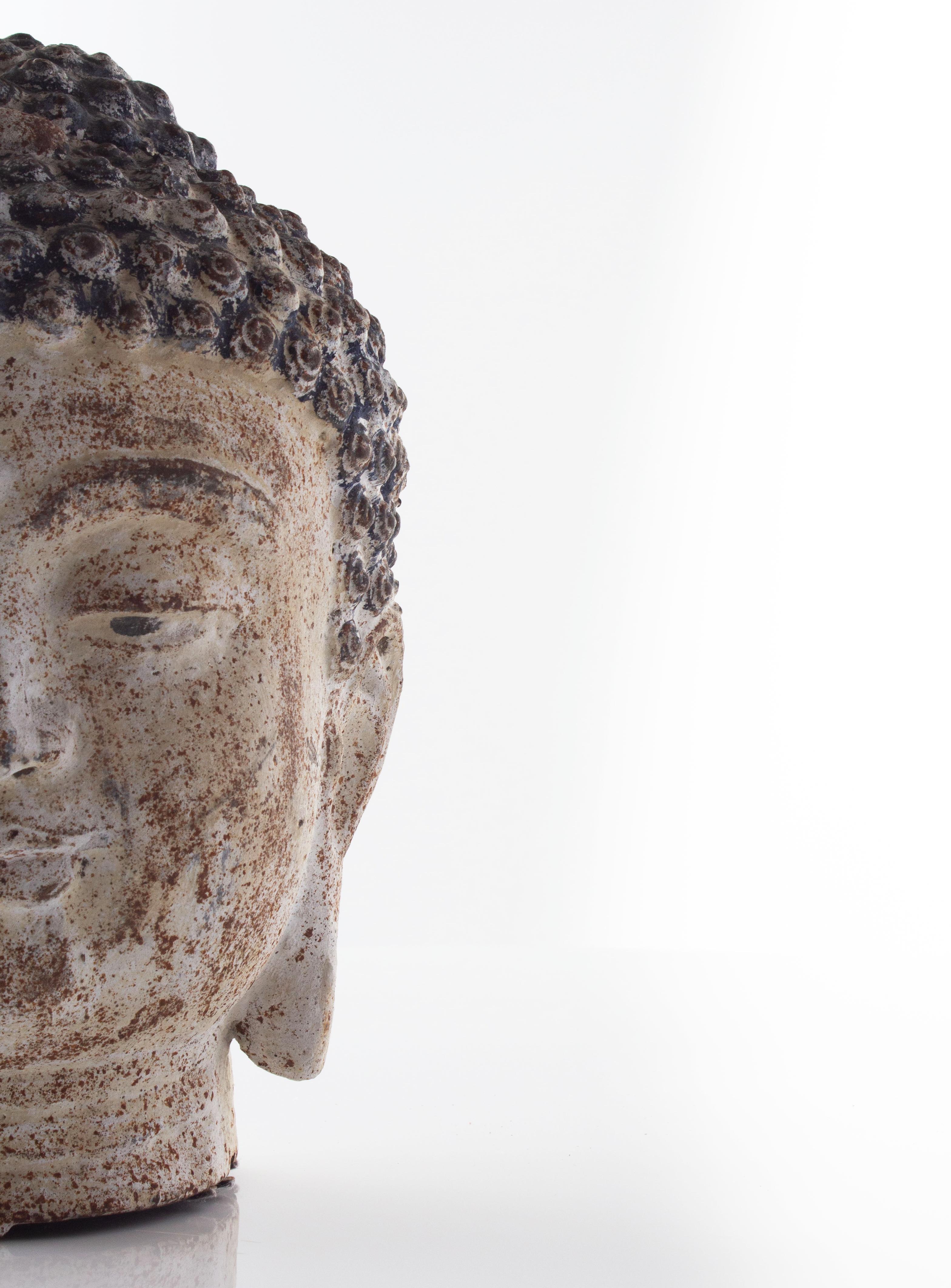 Indonesian Cast Iron Bust of Budda