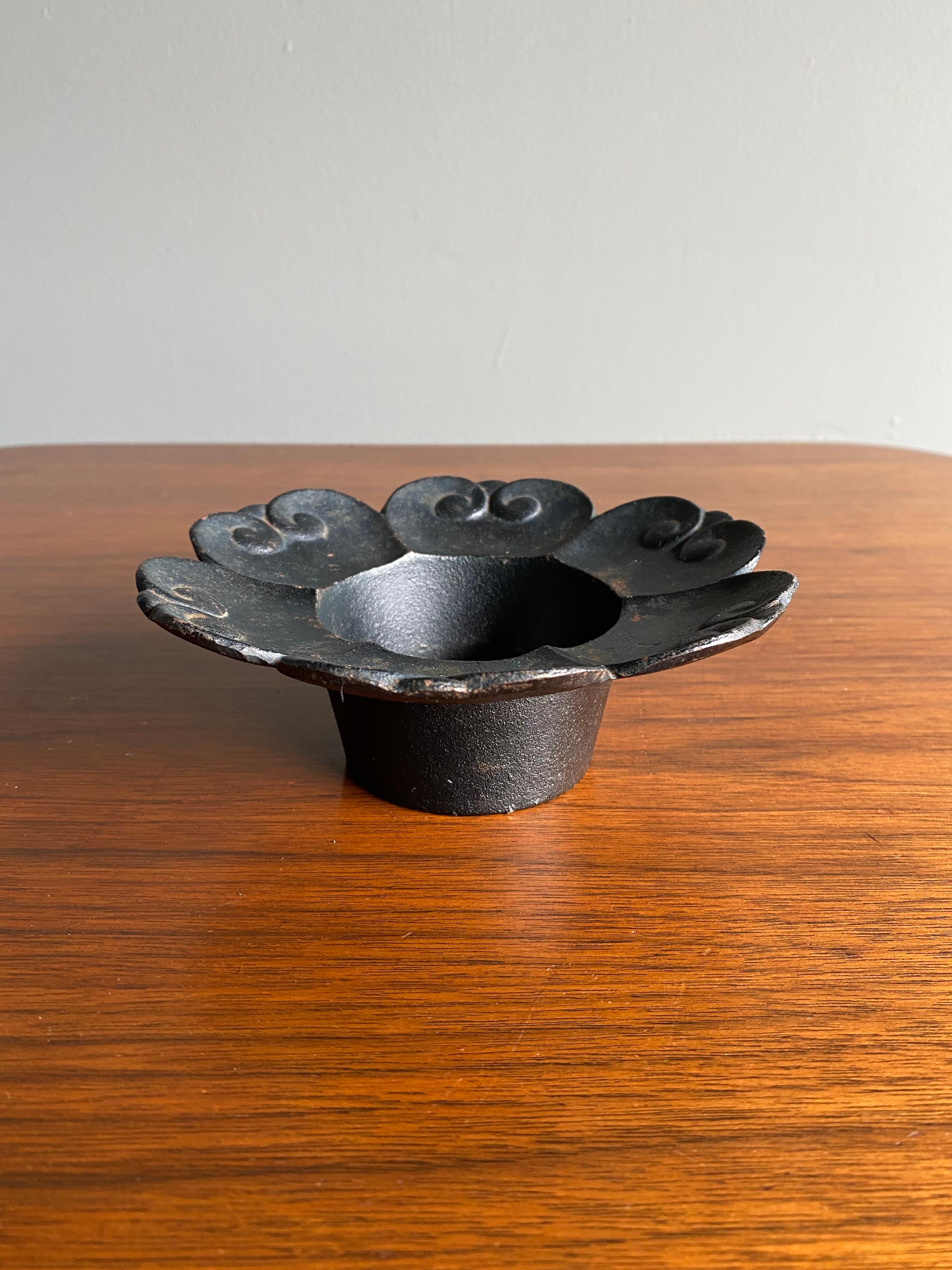 Cast iron candle holder, Japan circa. 1960.