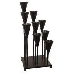 Cast Iron Candlelabra in the Style of Harry Bertoia
