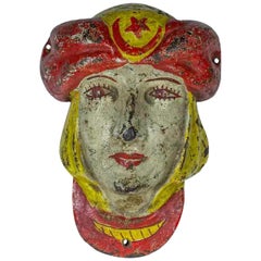 Gusseisernes Karussell Ornament einer Frau mit Turban
