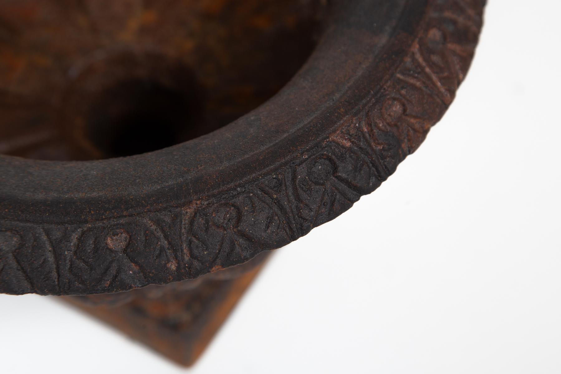 20th Century Cast Iron Chambord Style Garden Urn, France, circa 1910 For Sale