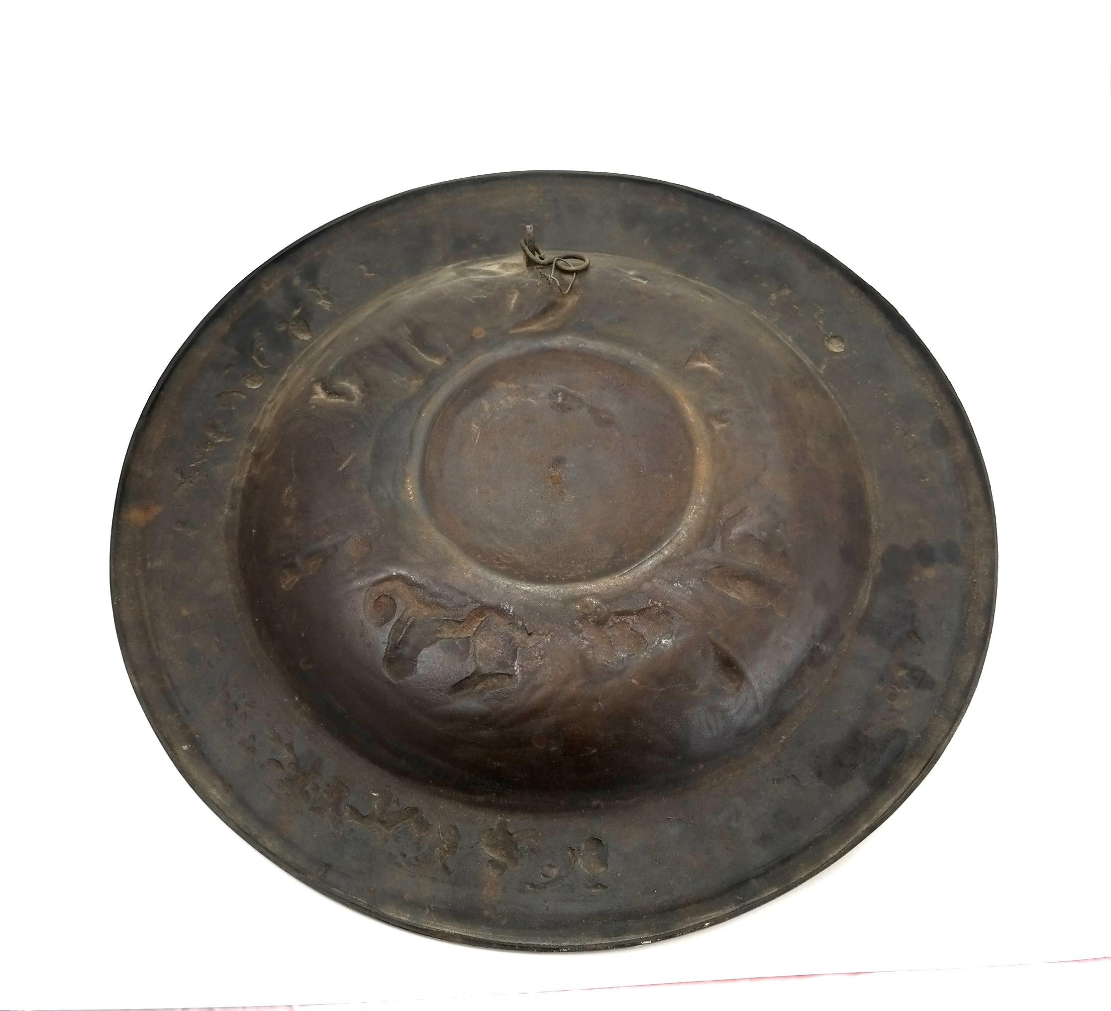 Cast Iron Charger with Mythological Scenes In Good Condition In Budapest, HU