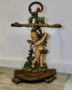 Cast Iron Cherub Umbrella or Stick Stand
