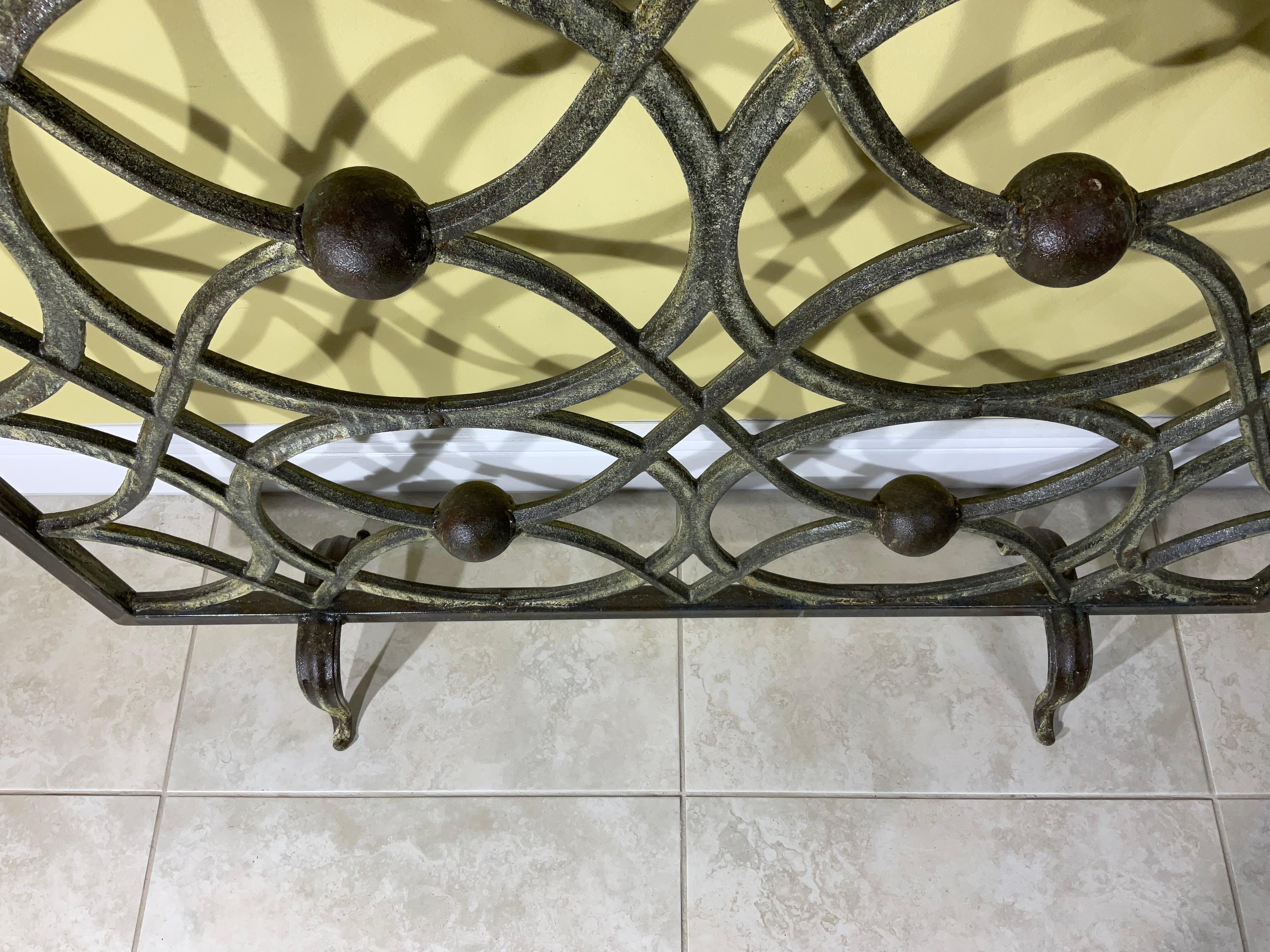 Cast Iron Circle Motif Fireplace Screen For Sale 6