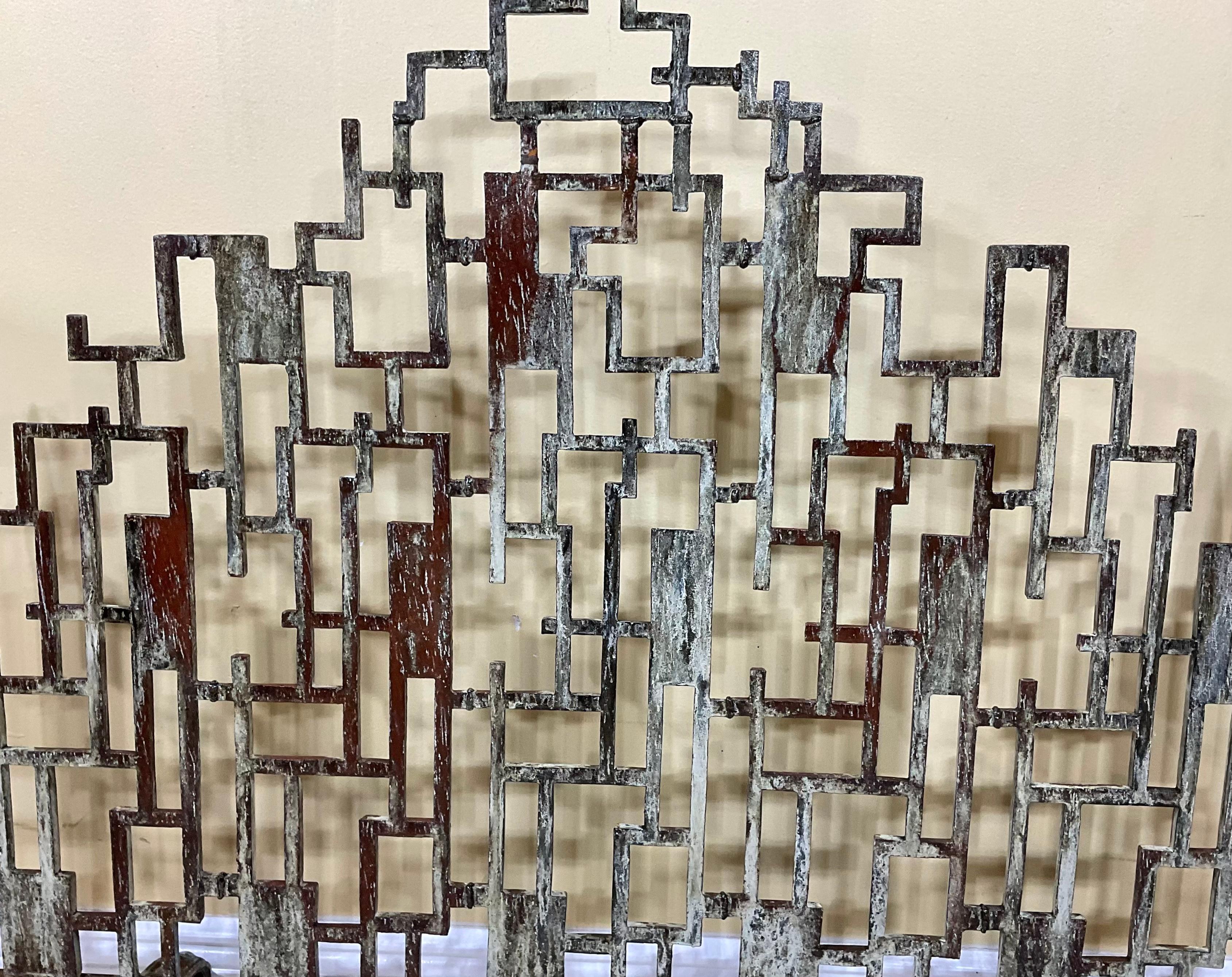 Contemporary Cast Iron Cityscape Fireplace Screen For Sale