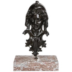 Cast Iron Classical Architectural Element Depicting Female Bust