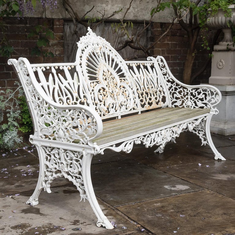 Cast Iron Coalbrookdale Style Garden Bench at 1stDibs