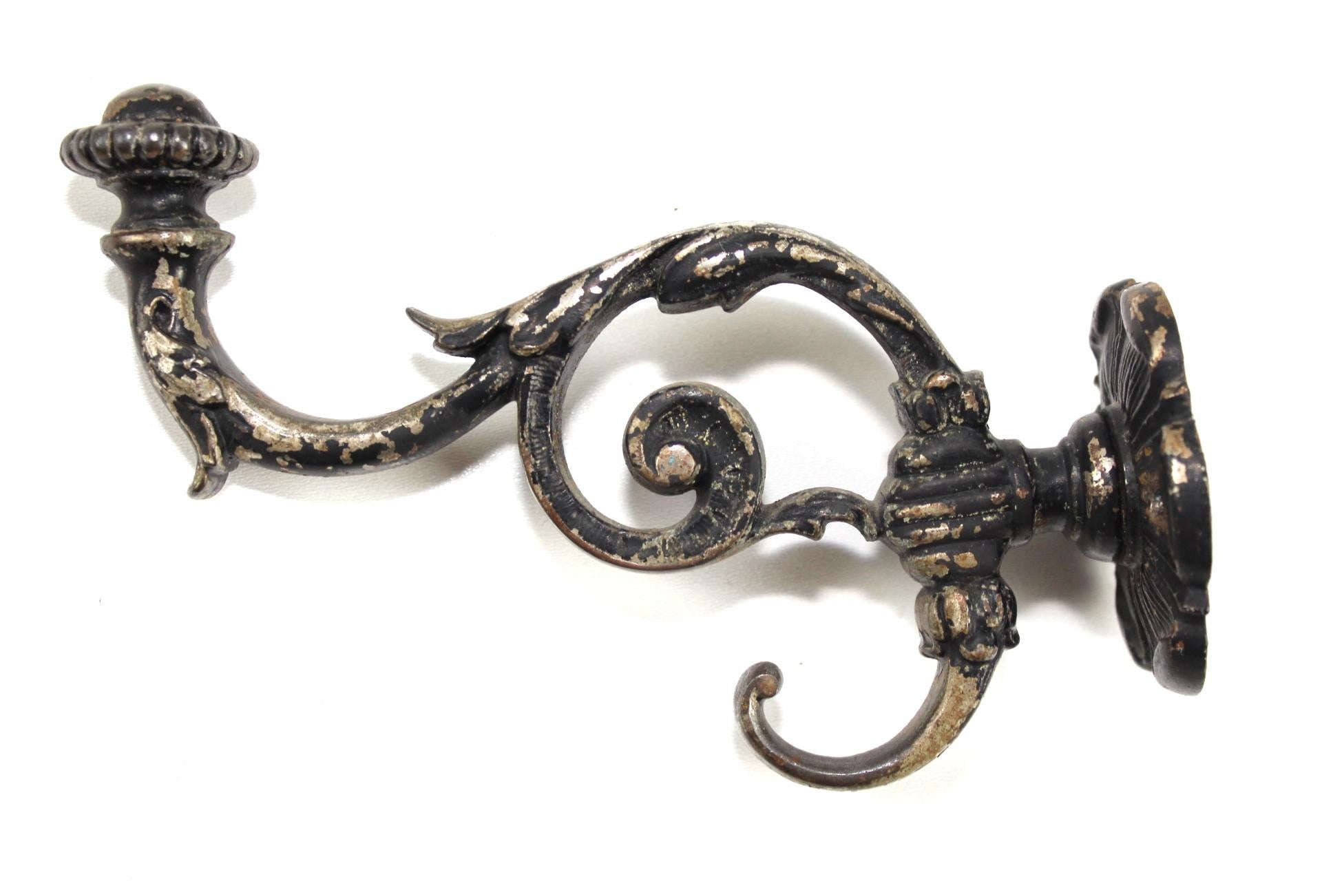 Late 19th Century Cast Iron Coat Hooks, 1880s, Set of 6 For Sale