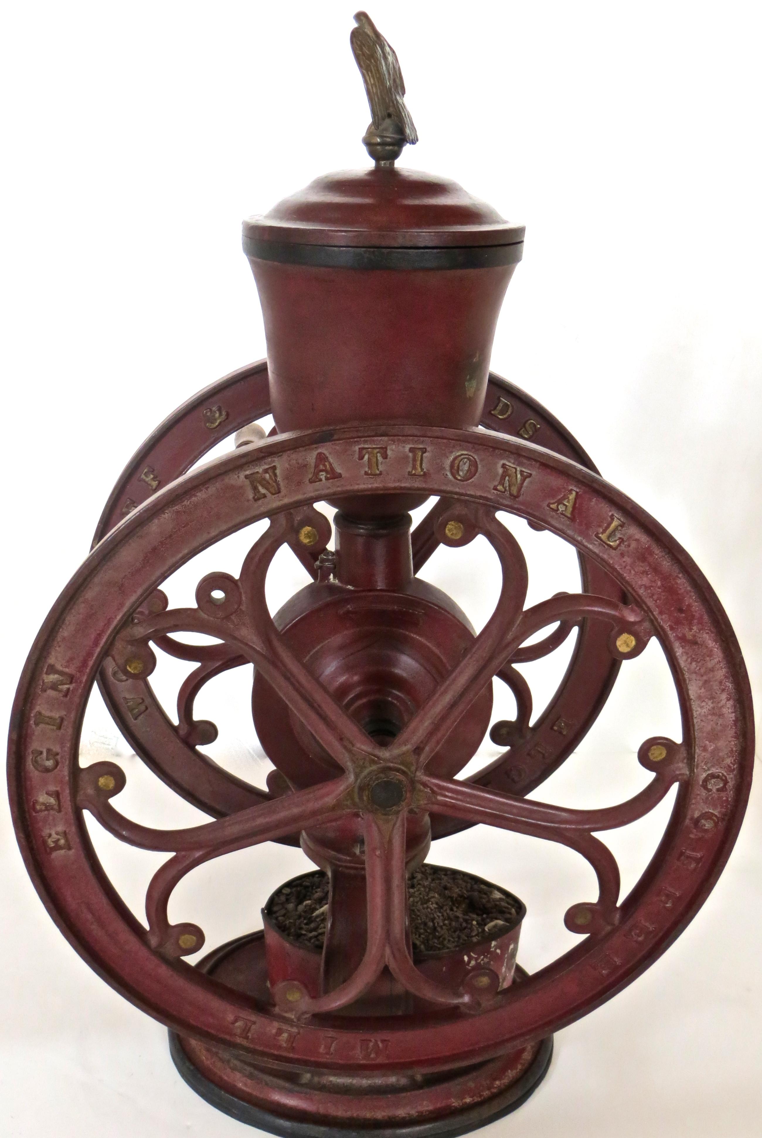 Américain Moulin à café en fonte, « Moulin à café national d'Elgin », américain, vers 1900