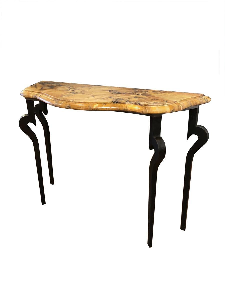 Cast Iron Console with Sienna Marble Top 2