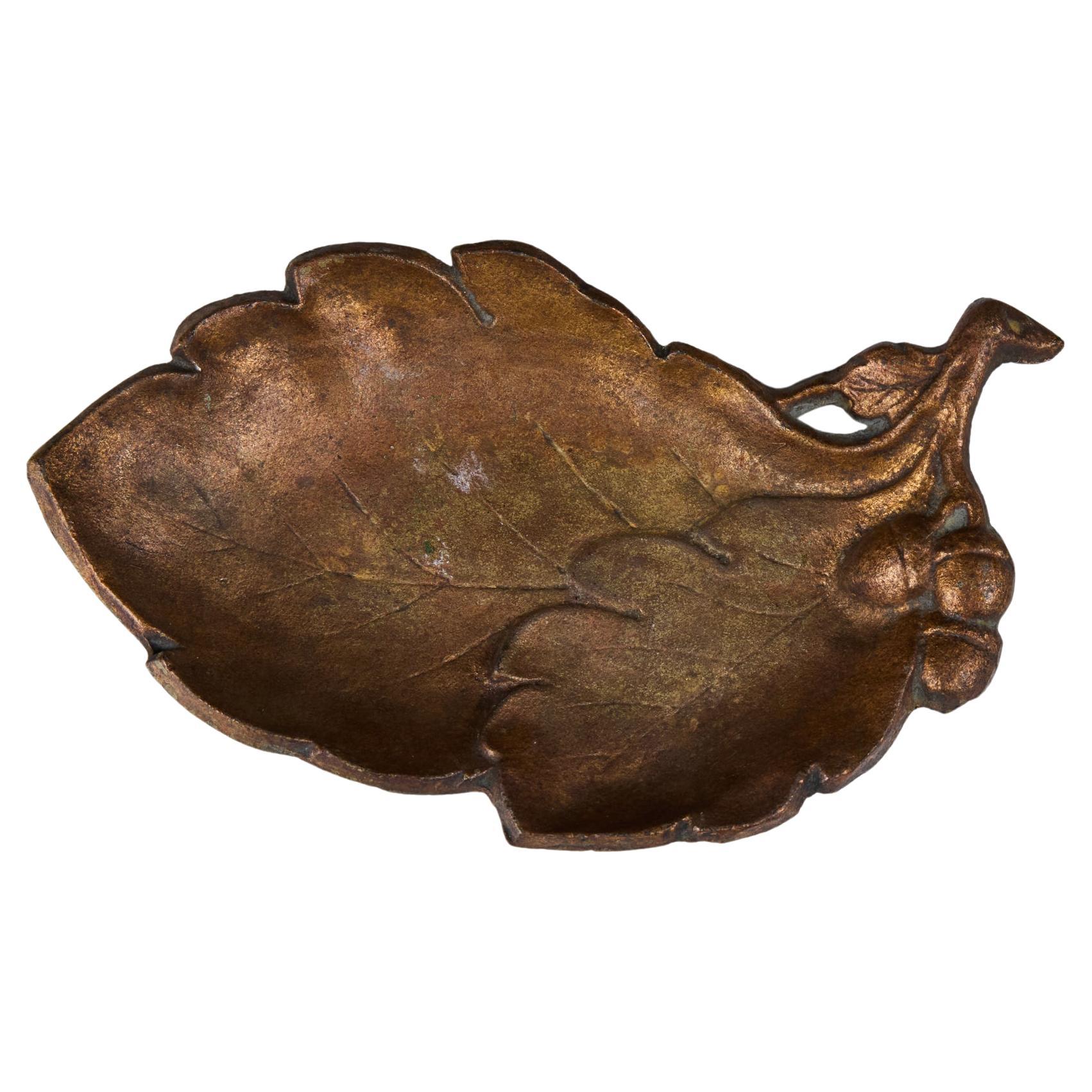 Cast Iron Copper Leaf Dish