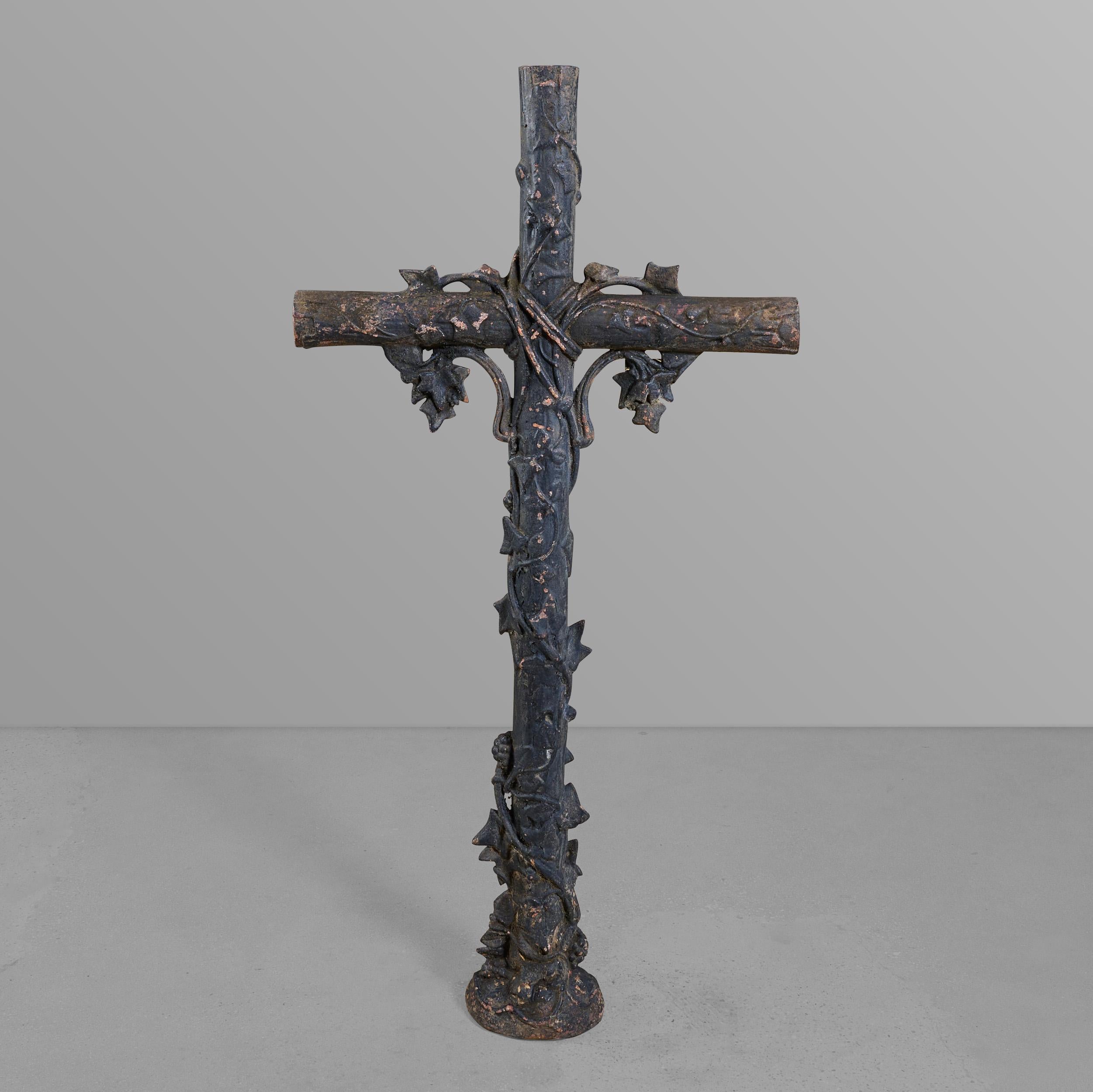 French Cast Iron Crucifix For Sale