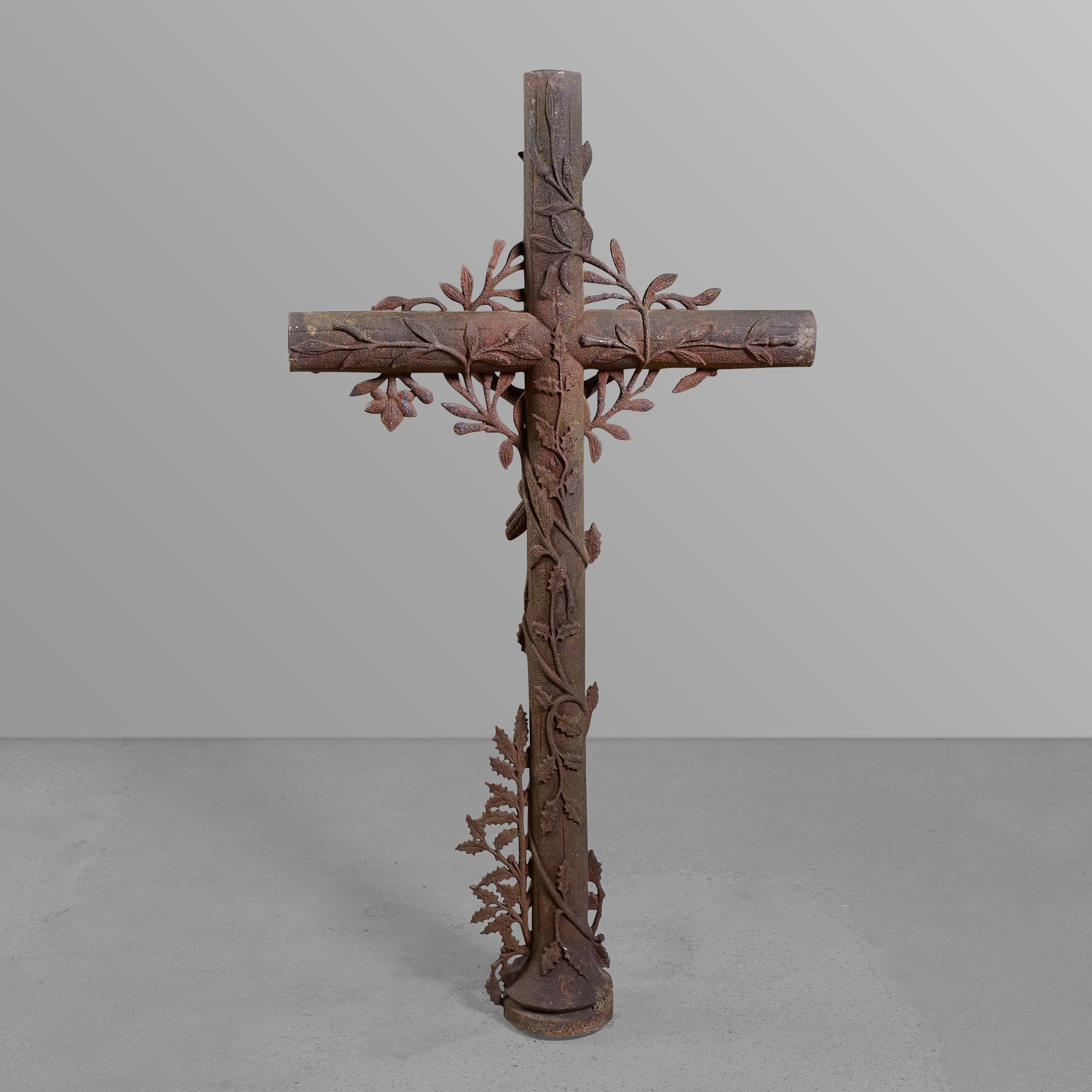 French Cast Iron Crucifix For Sale