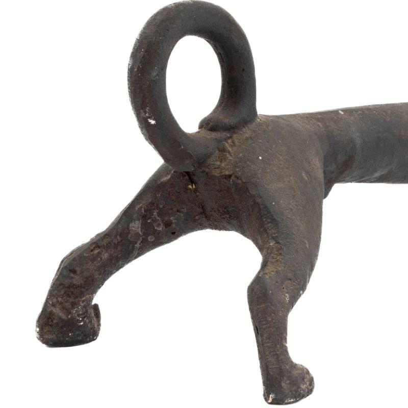 Gusseisen Dackel Feuerhund Andirons, Paar (Eisen)