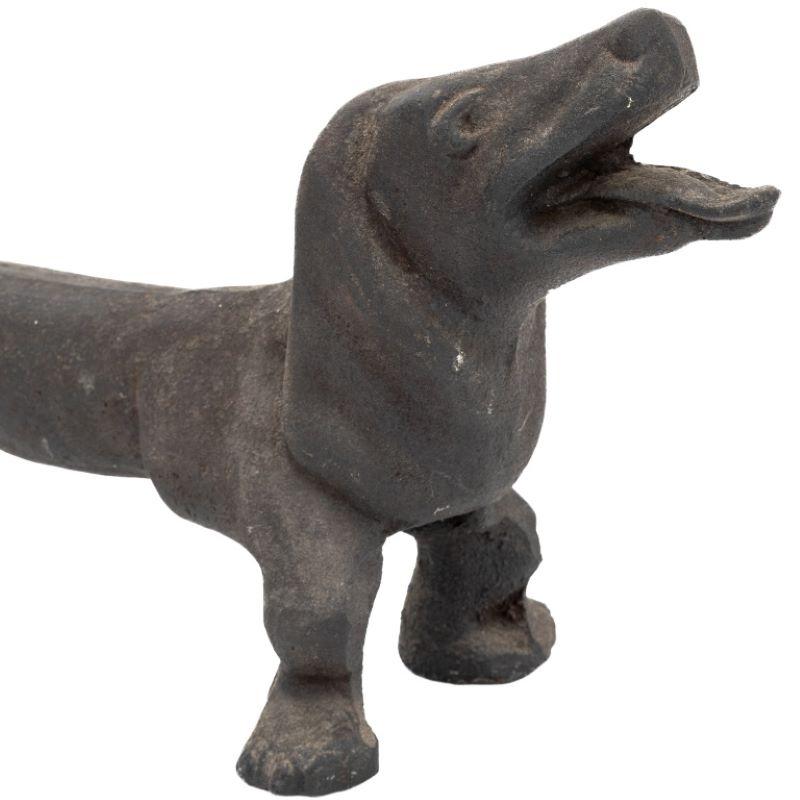 Gusseisen Dackel Feuerhund Andirons, Paar 1