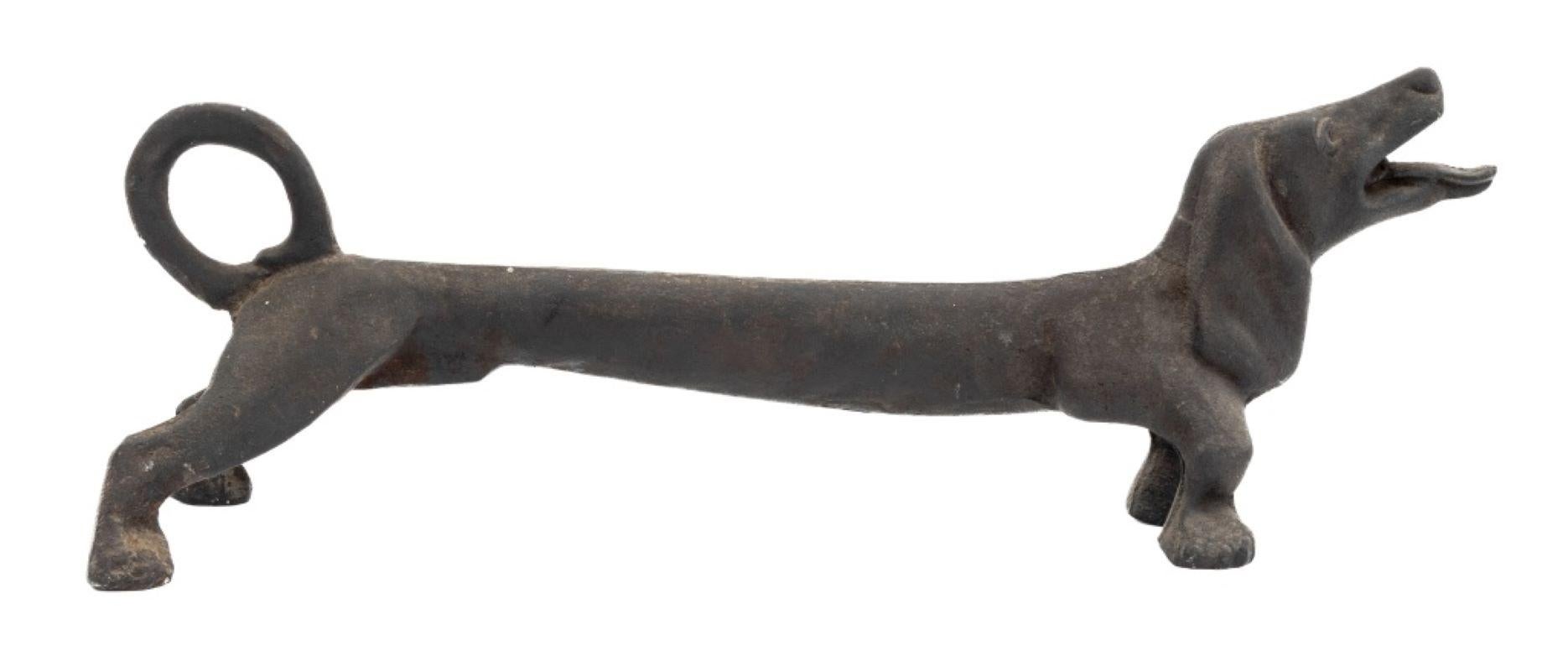 Gusseisen Dackel Feuerhund Andirons, Paar 2