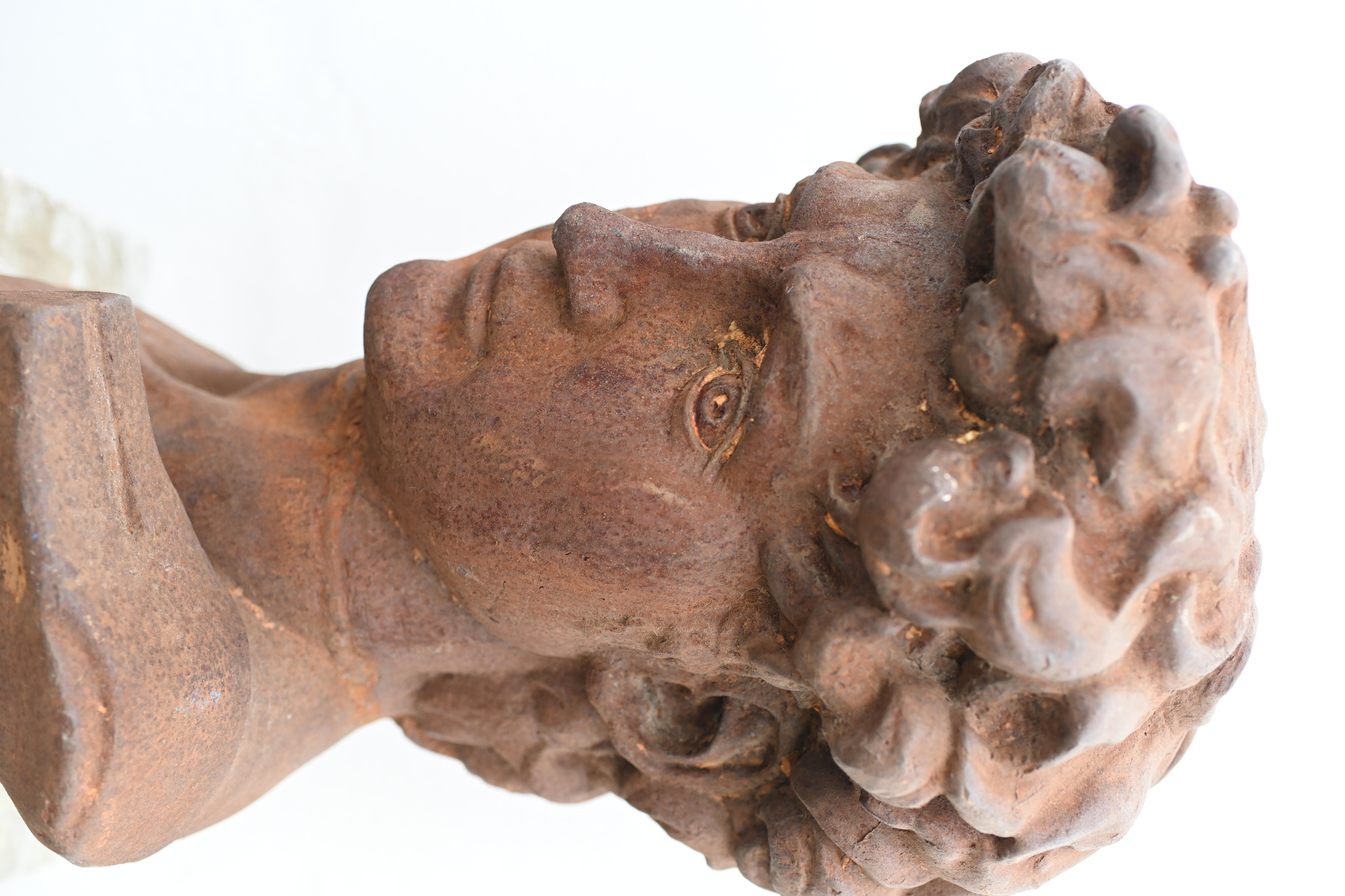Cast Iron David Bust After Michelangelo Garden Art 2