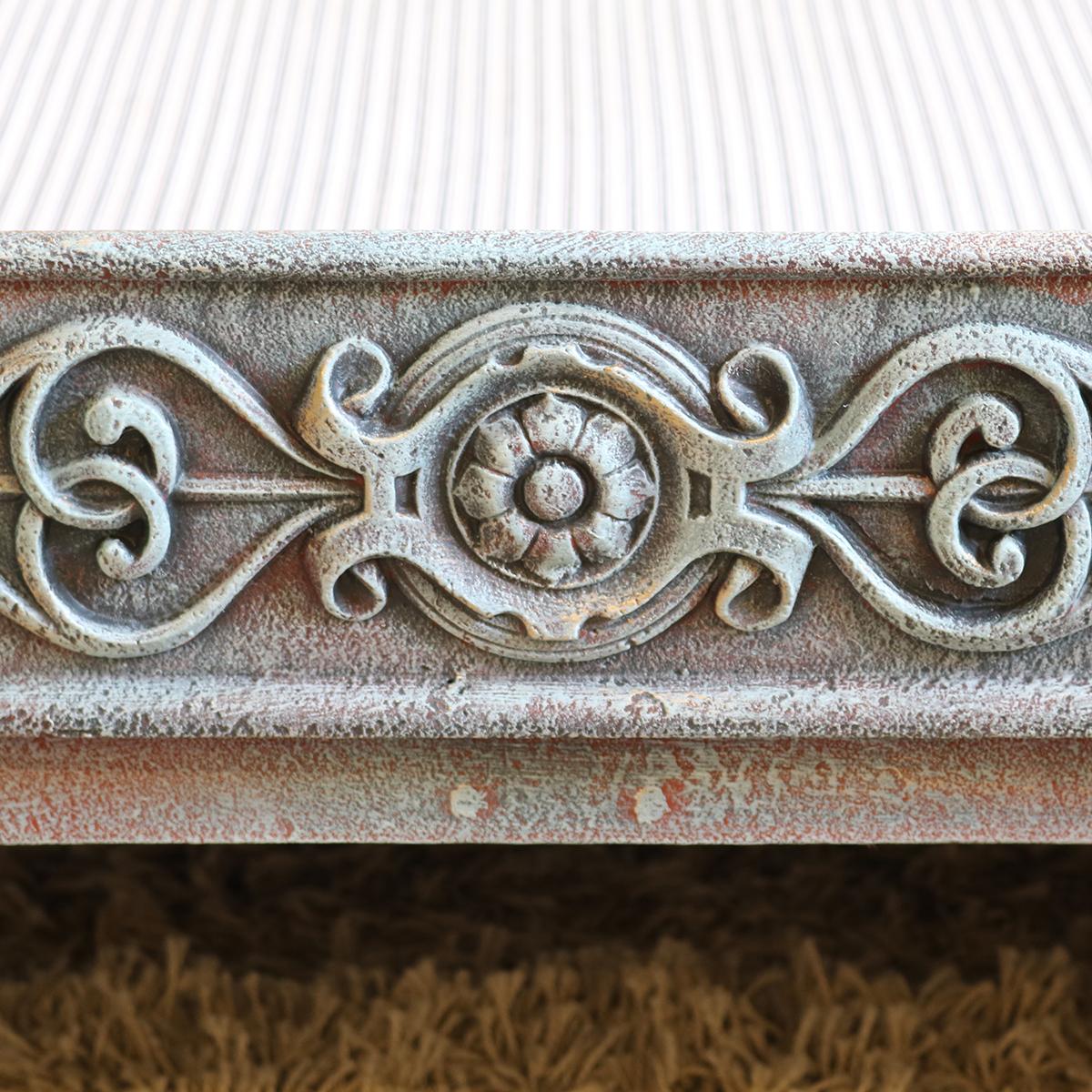 Victorian Cast Iron Daybed in Blue Verdigris MS41
