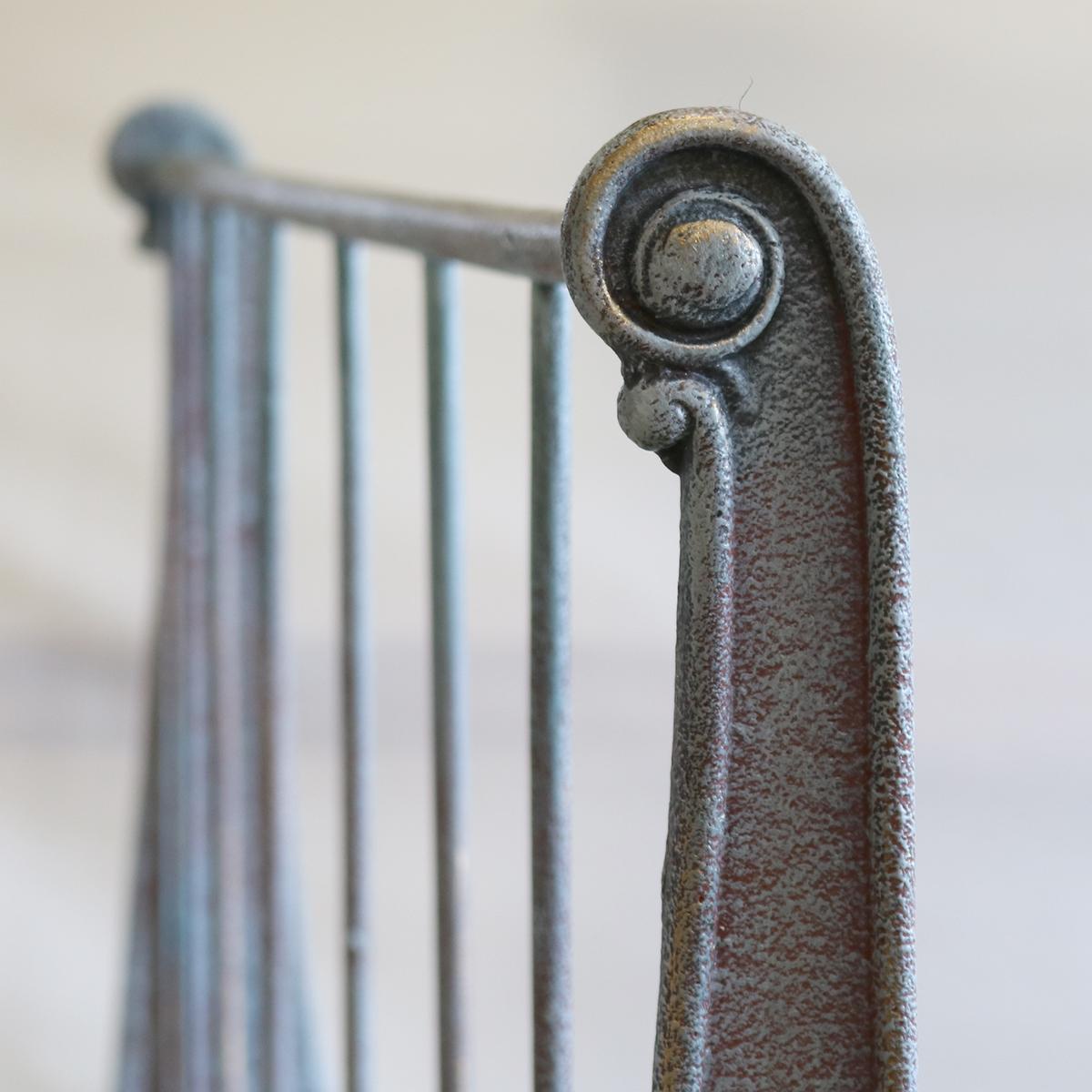 19th Century Cast Iron Daybed in Blue Verdigris MS41