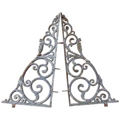 Antique Cast Iron Decorative Brackets, circa 1900