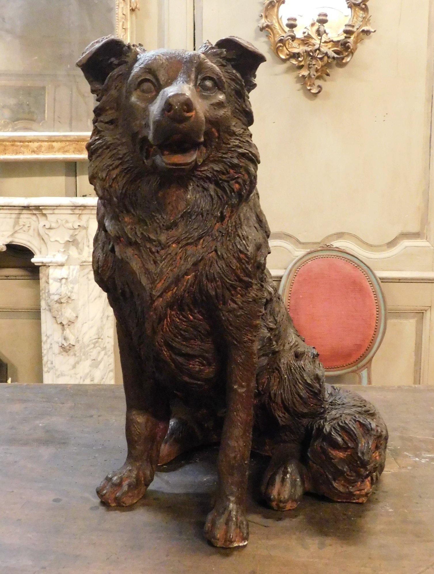 Italian Cast Iron Dog Sculpture, 20th Century, Italy