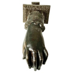 Antique Cast Iron Door Knocker 'Hand of Eve'