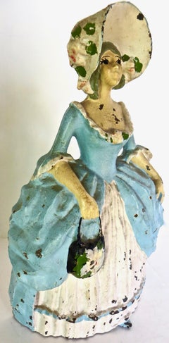 Cast Iron Doorstop "Colonial Woman" American, Circa 1930