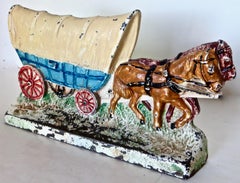 Cast Iron Doorstop "Conestoga Covered Wagon" Hubley Manufacturing C0; Circa 1930