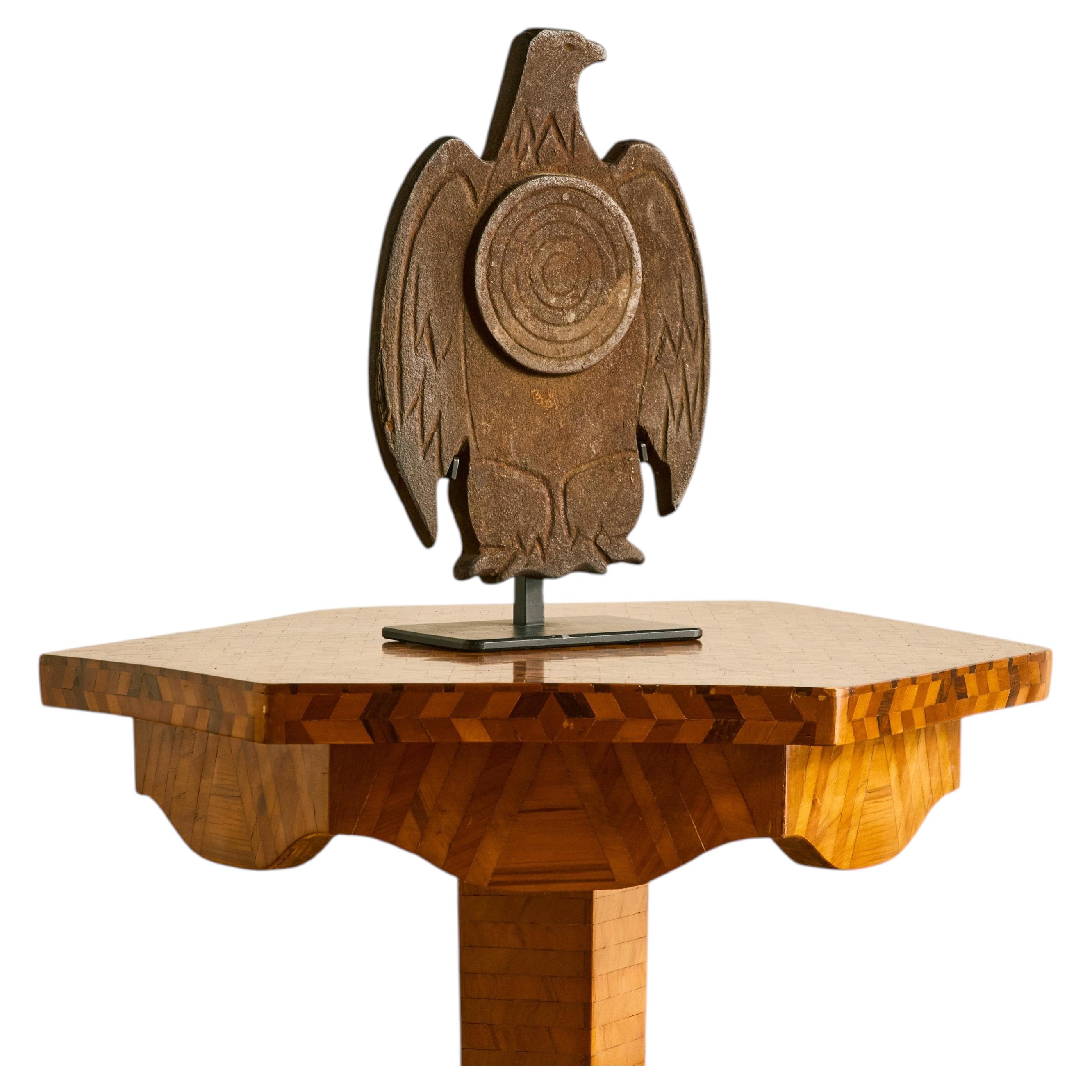 Cast Iron Eagle Bullseye Sculpture For Sale
