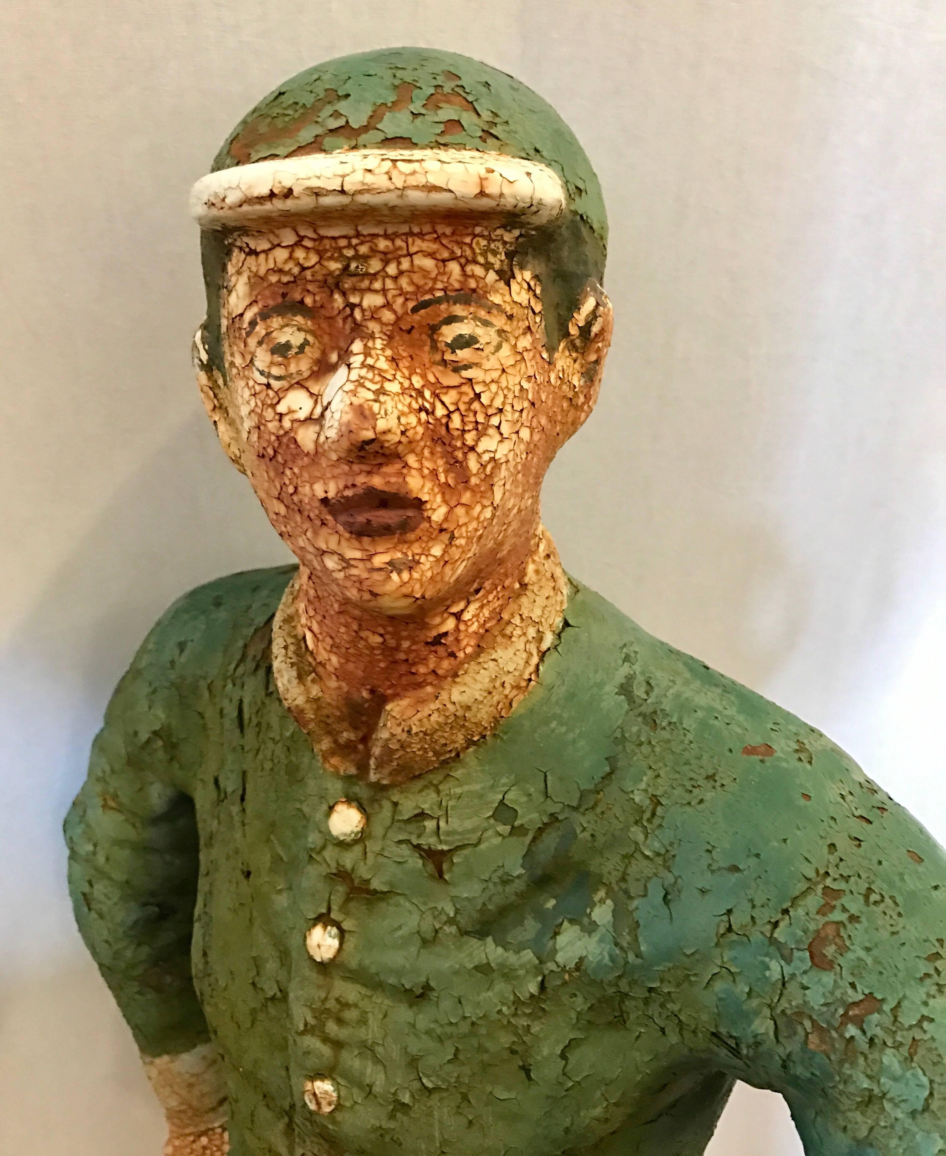 Cast Iron English Lawn Jockey Hitching Post Cast Iron In Good Condition In West Hartford, CT