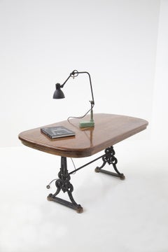 Gusseisen English Outside Table Victorian in schwarz und Wood