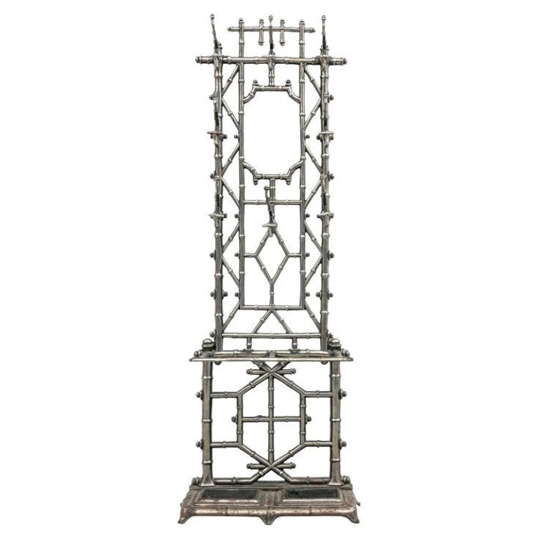 Cast Iron Faux Bamboo Hall Tree For Sale at 1stDibs