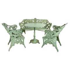 Ensemble de jardin en fonte d'aluminium motif Ferns