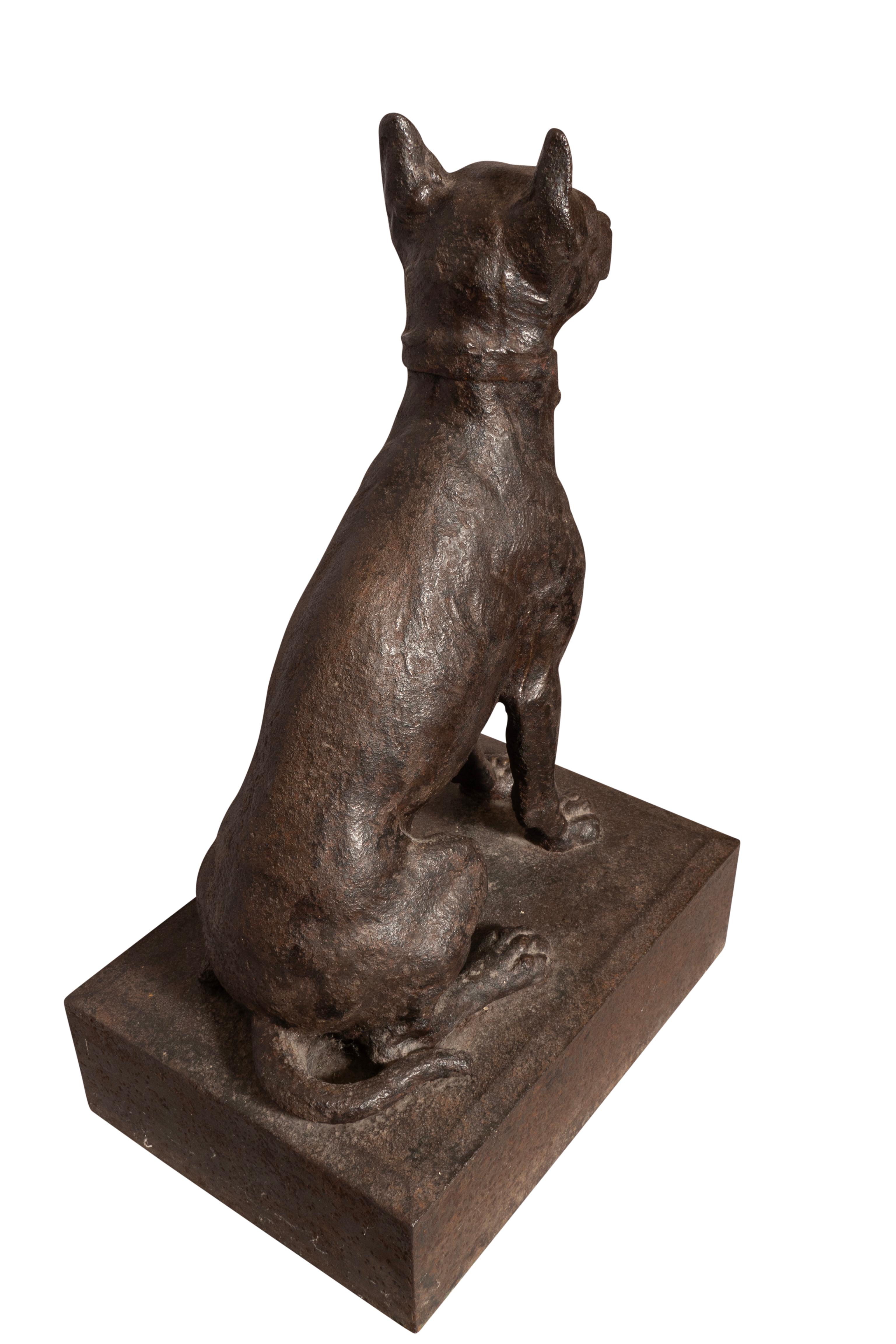 19th Century Cast Iron Figure Of A Seated Dog For Sale