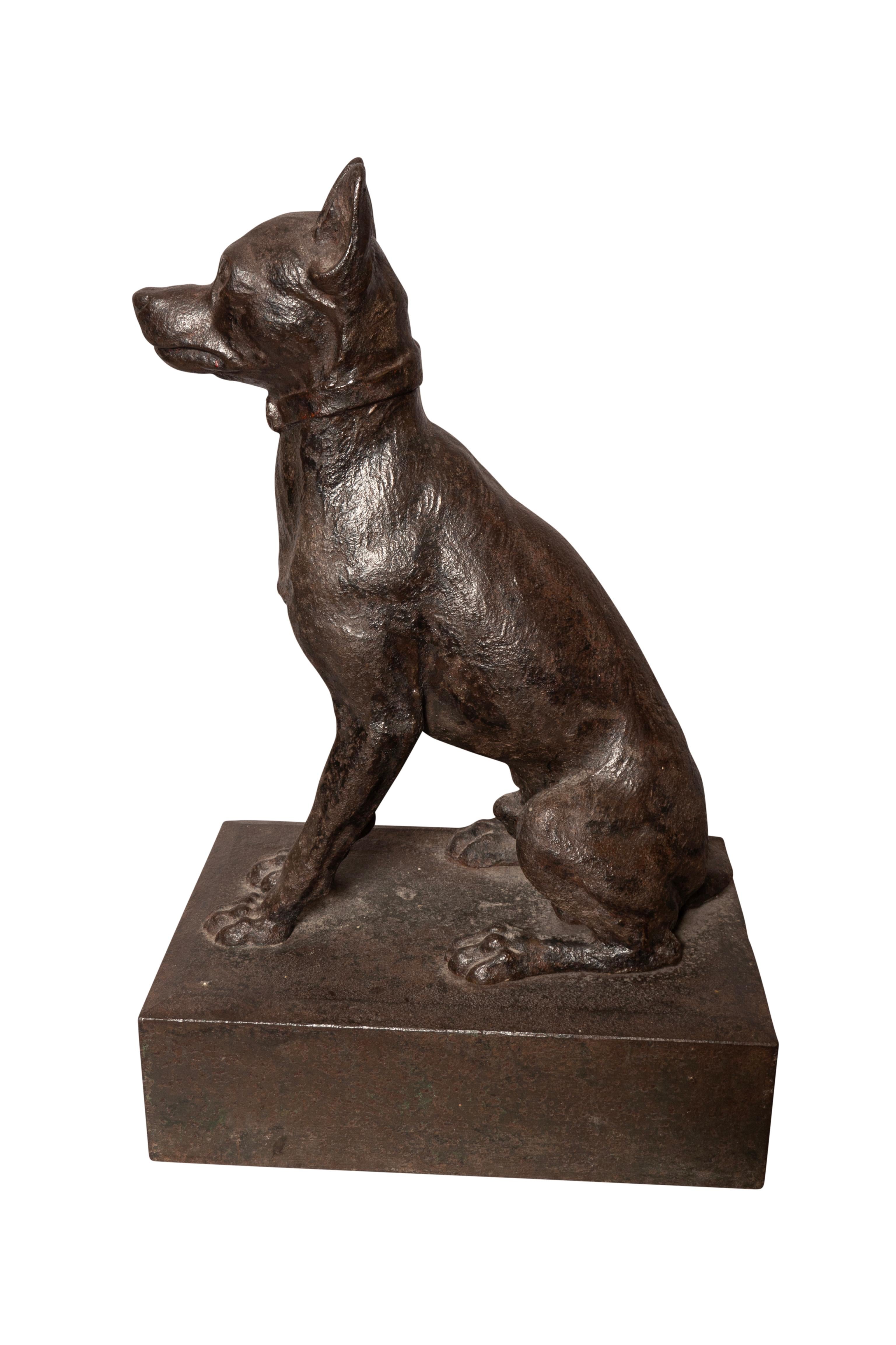 Cast Iron Figure Of A Seated Dog For Sale 1