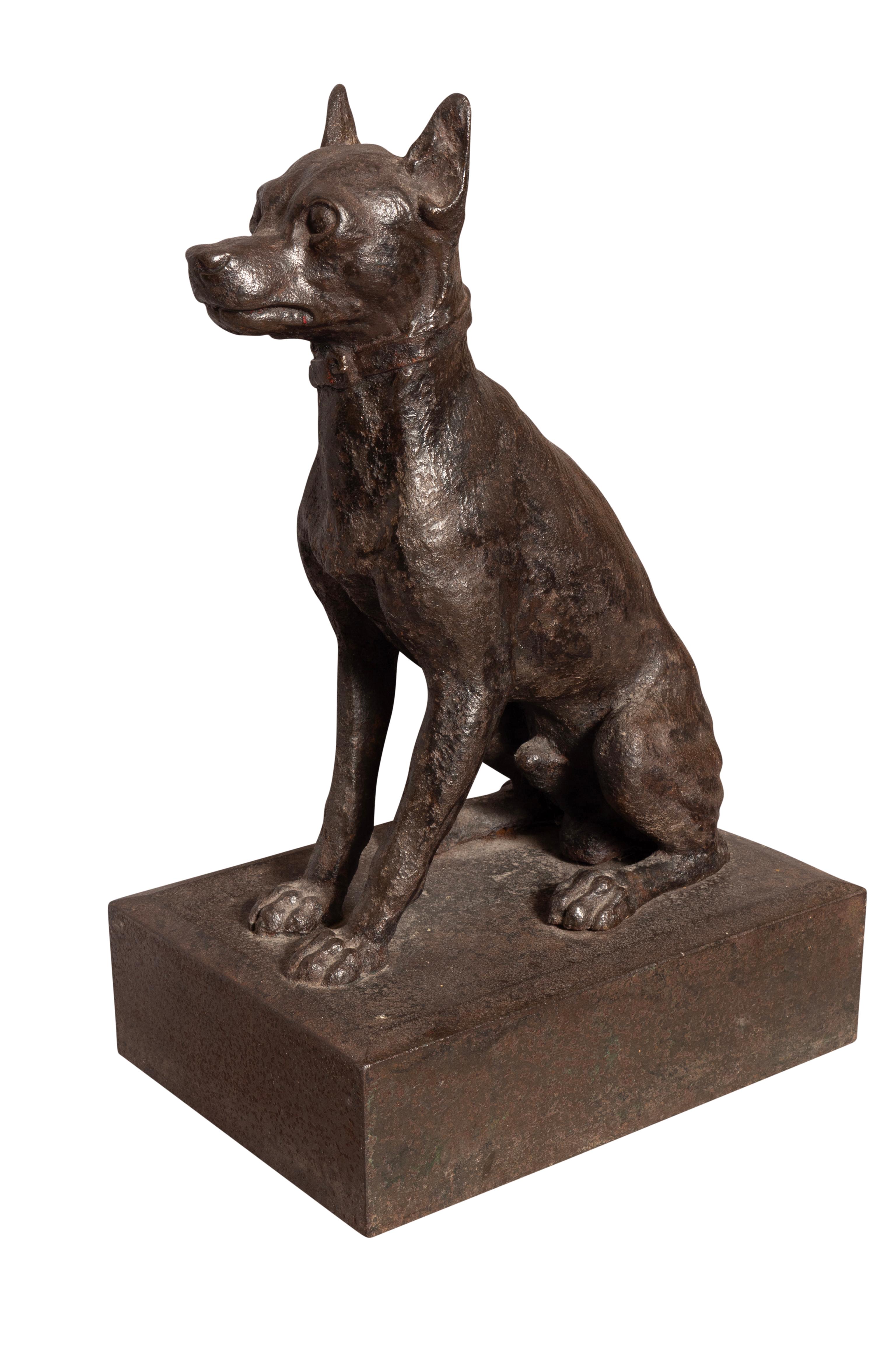Cast Iron Figure Of A Seated Dog For Sale 2