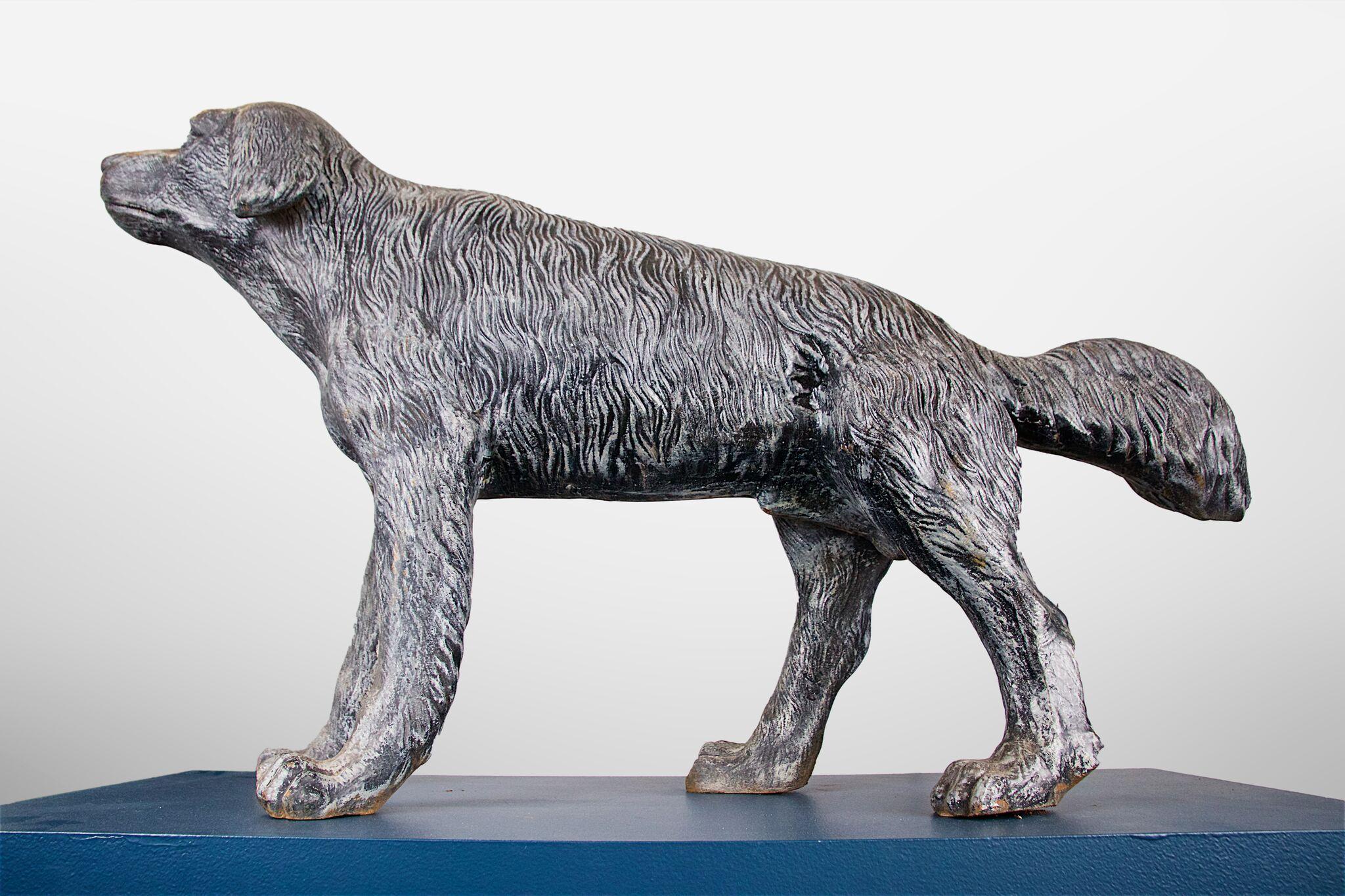 Cast Iron Figure of a Shaggy Dog, after the Antique 1
