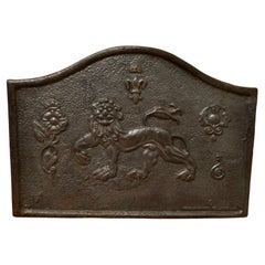 Vintage Cast Iron Fire Back, by the Kingsworthy Foundry