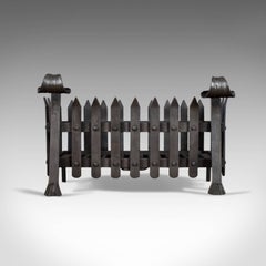 Cast Iron Fire Basket in Georgian Taste, Freestanding Fireplace Grate