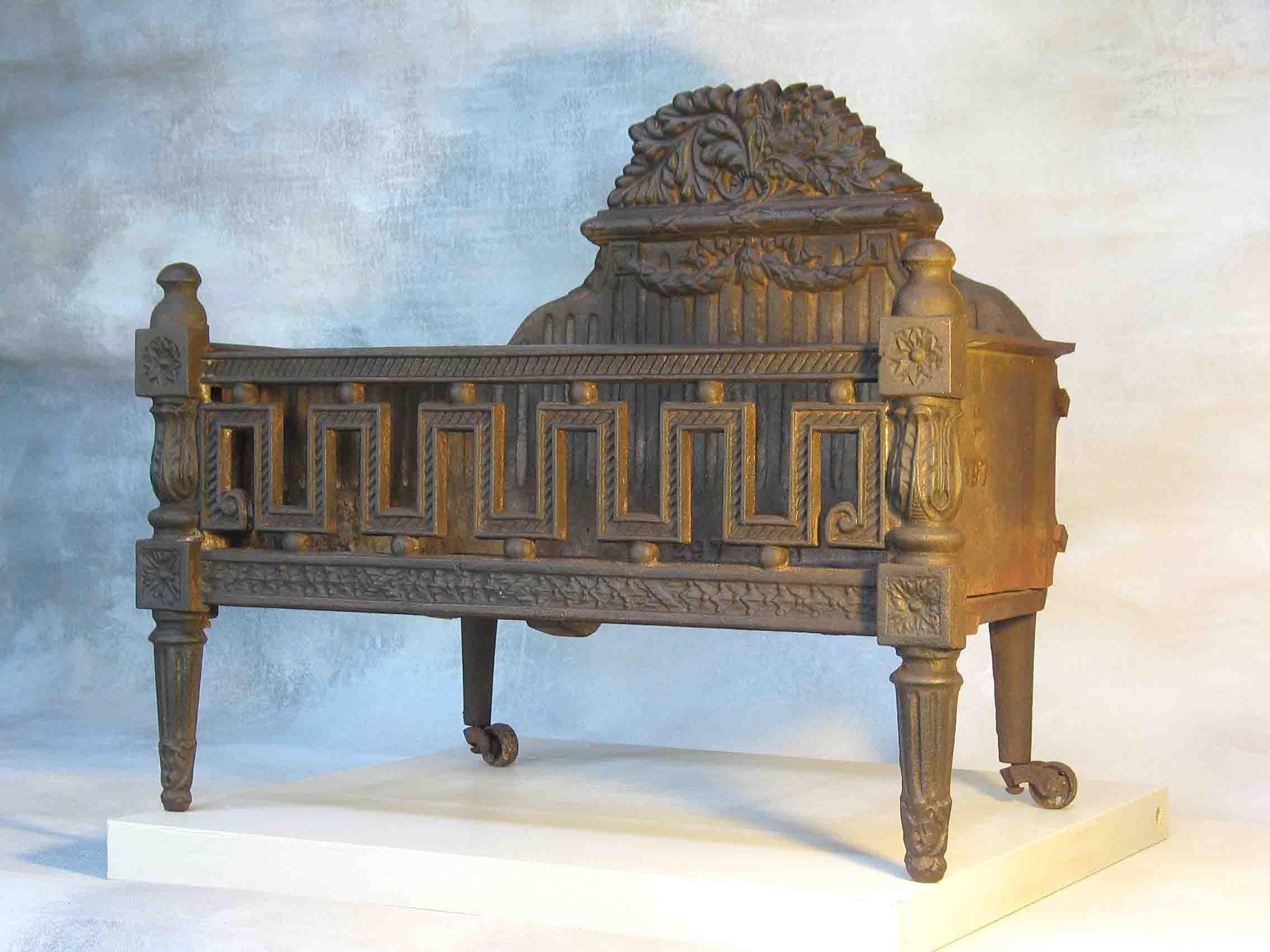 American Cast Iron Fire Grate of Louis XVI Style, Early 20th Century