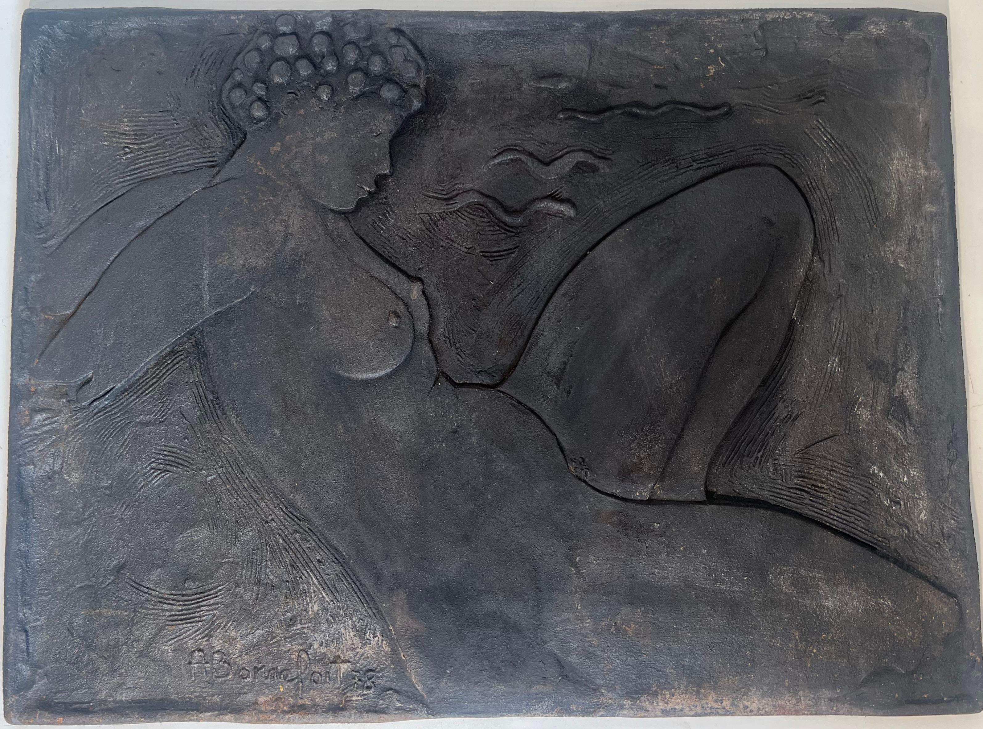 Piantana in ghisa raffigurante una donna nuda firmata Bonnefoit, 1987 in vendita 5