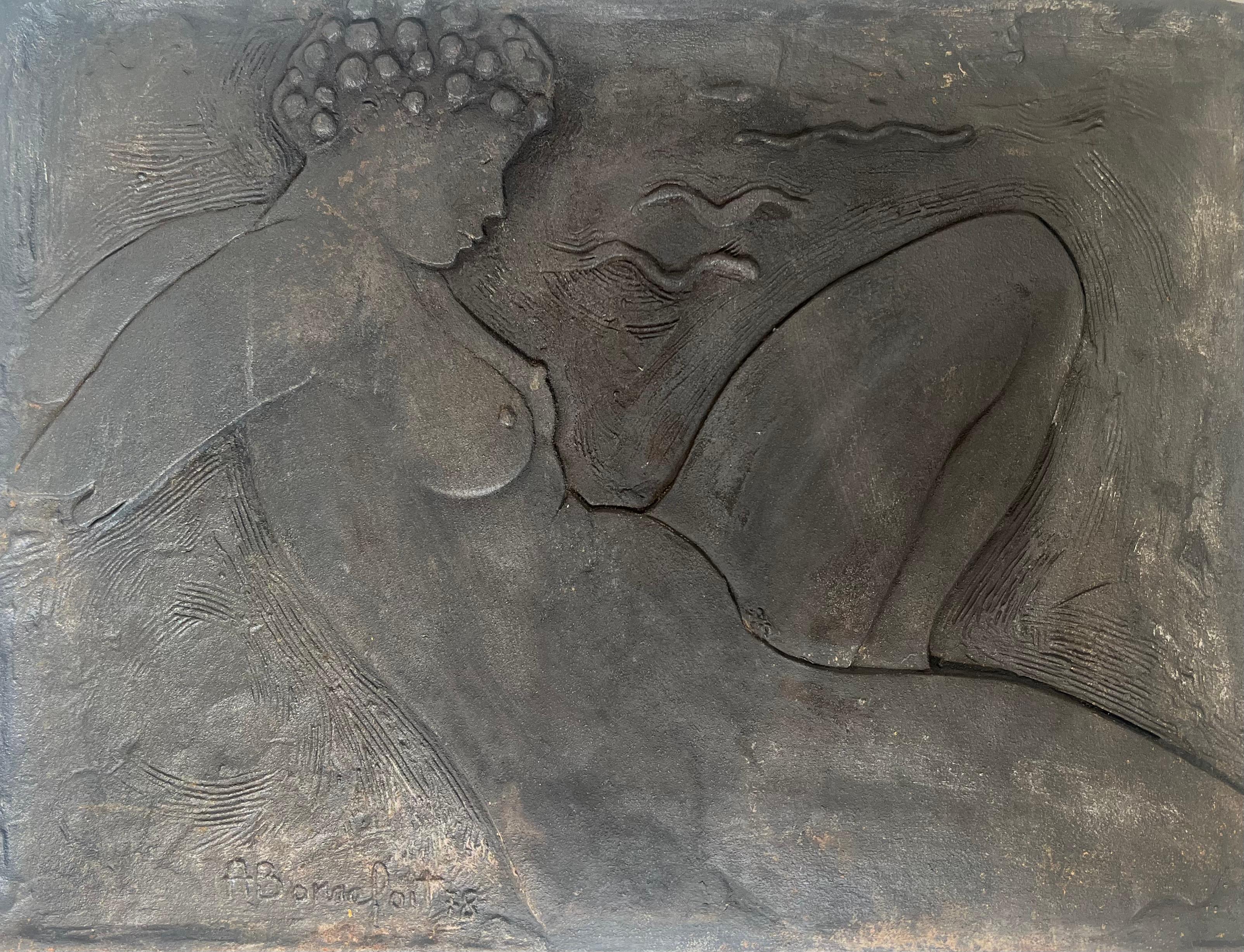 Piantana in ghisa raffigurante una donna nuda firmata Bonnefoit, 1987 in vendita 7